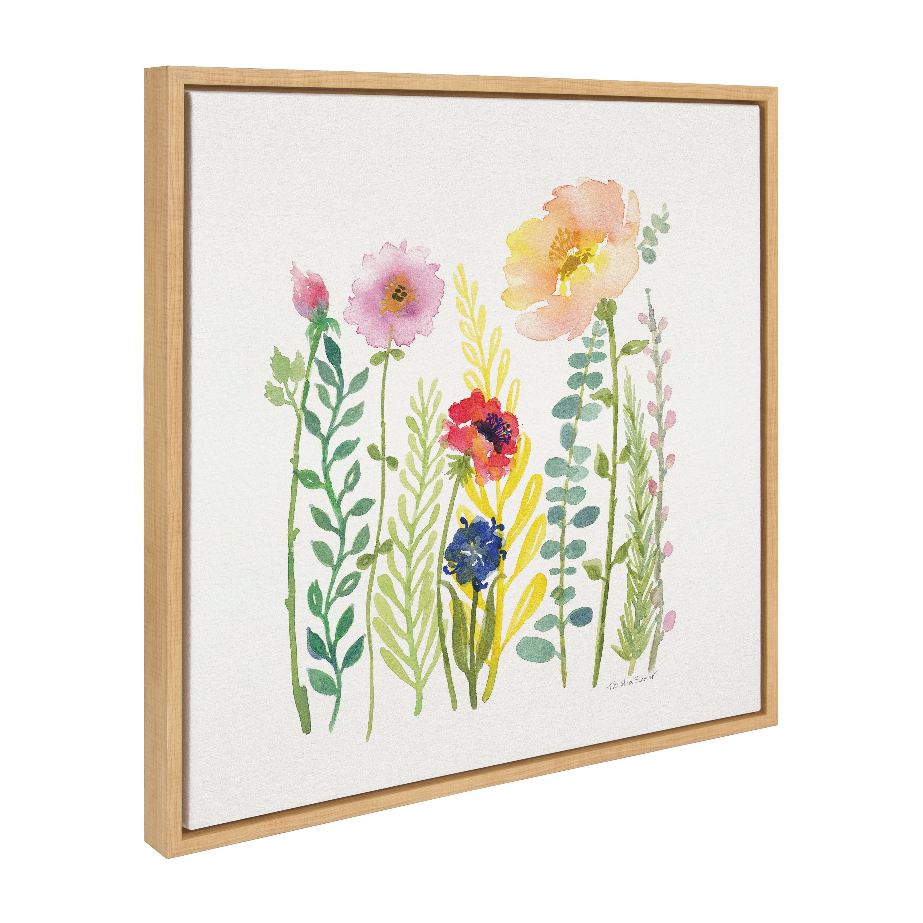 Sylvie Flowers and Ferns Framed Canvas by Patricia Shaw