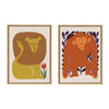 Sylvie HB Color Lion Neutral Linen Bright and HB Color Orang Neutral Linen Bright Framed Canvas Art Set by Hannah Beisang
