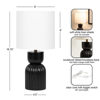 Tabletop Lamp Black 8x8x17 2