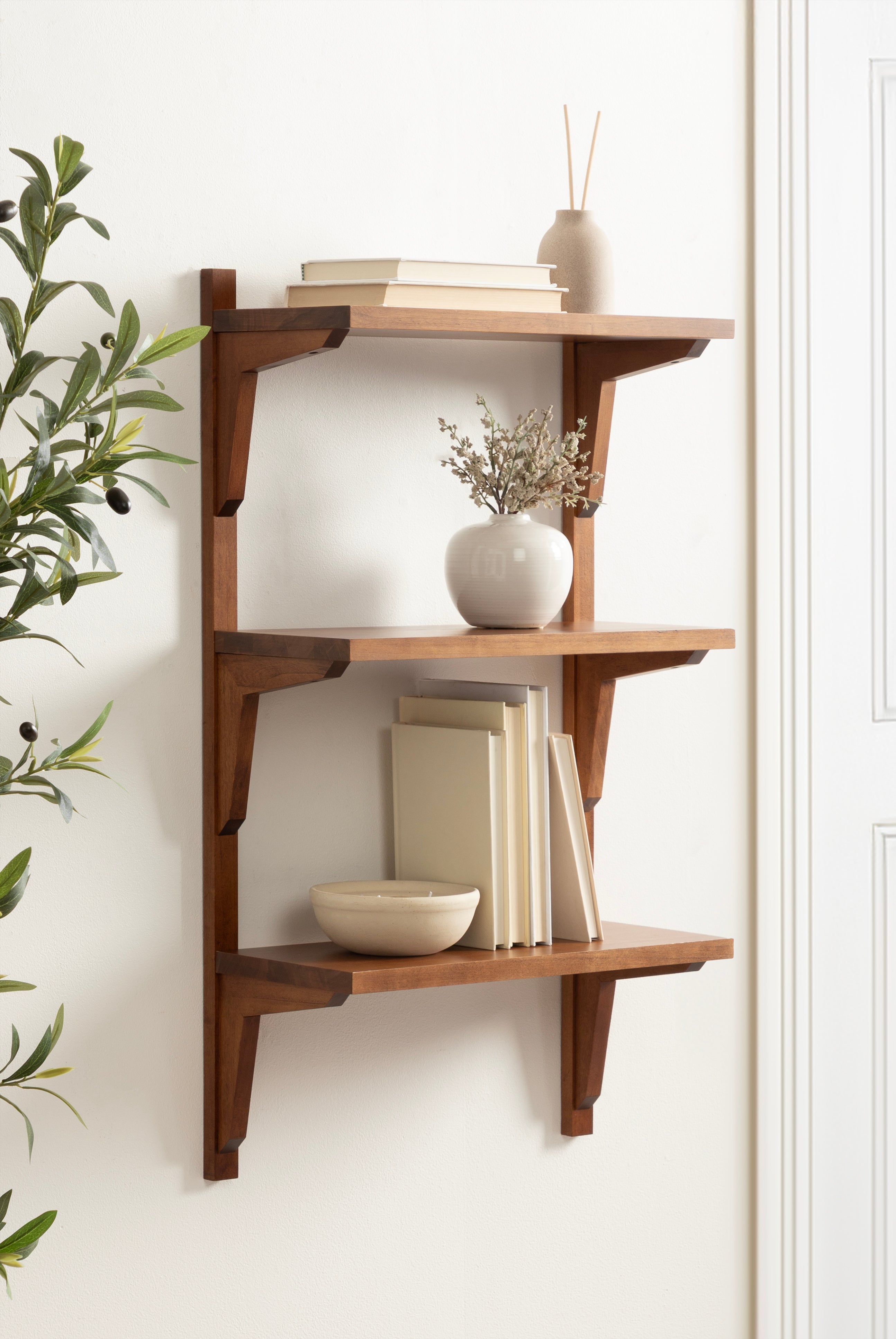 Accent Shelf Walnut Brown 18x9x32 7
