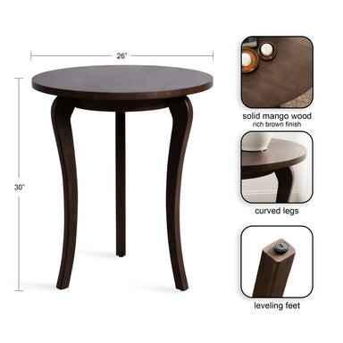 Console Table Dark Brown 26x26x30 2