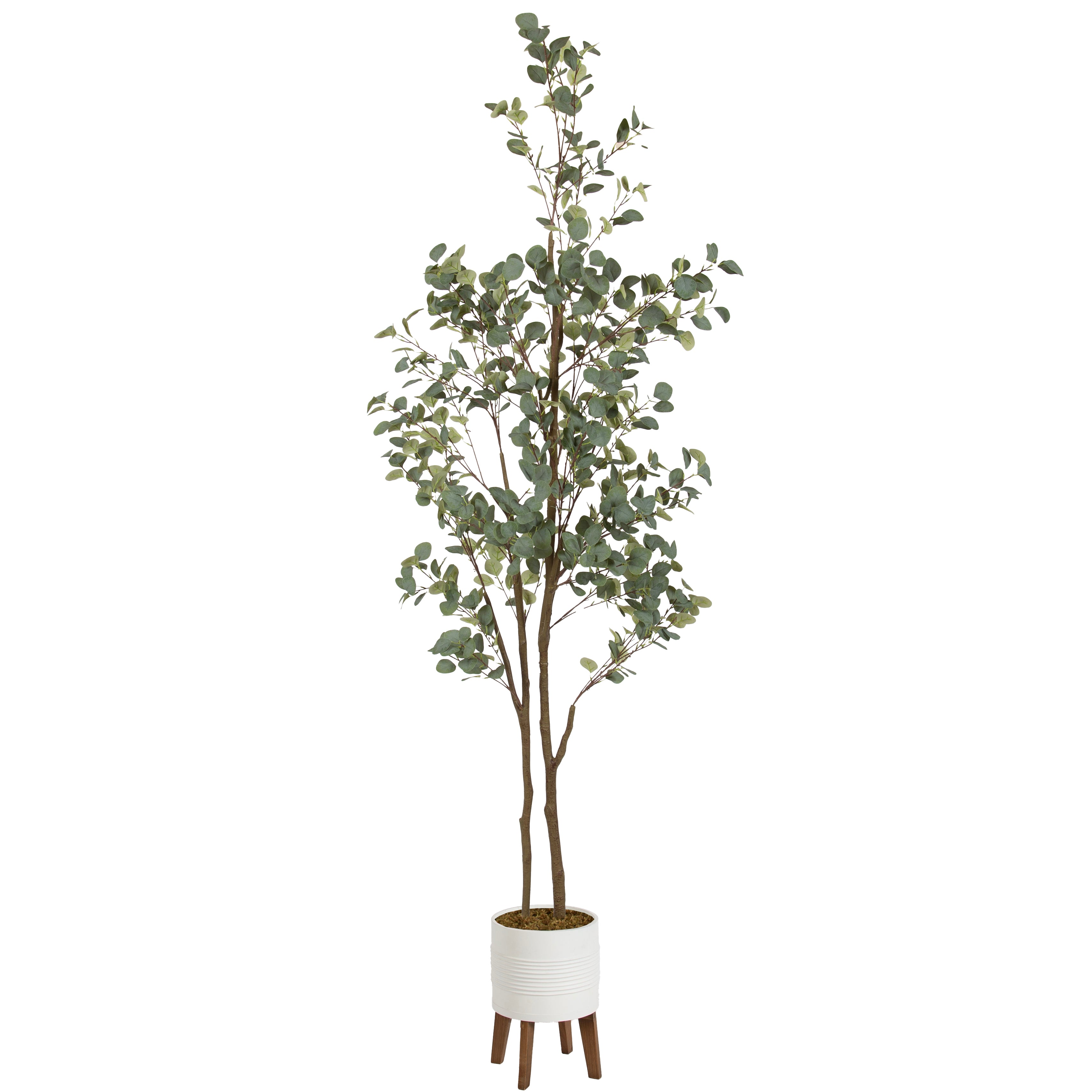 Faux Tree White Rustic Brown 8.5' 1