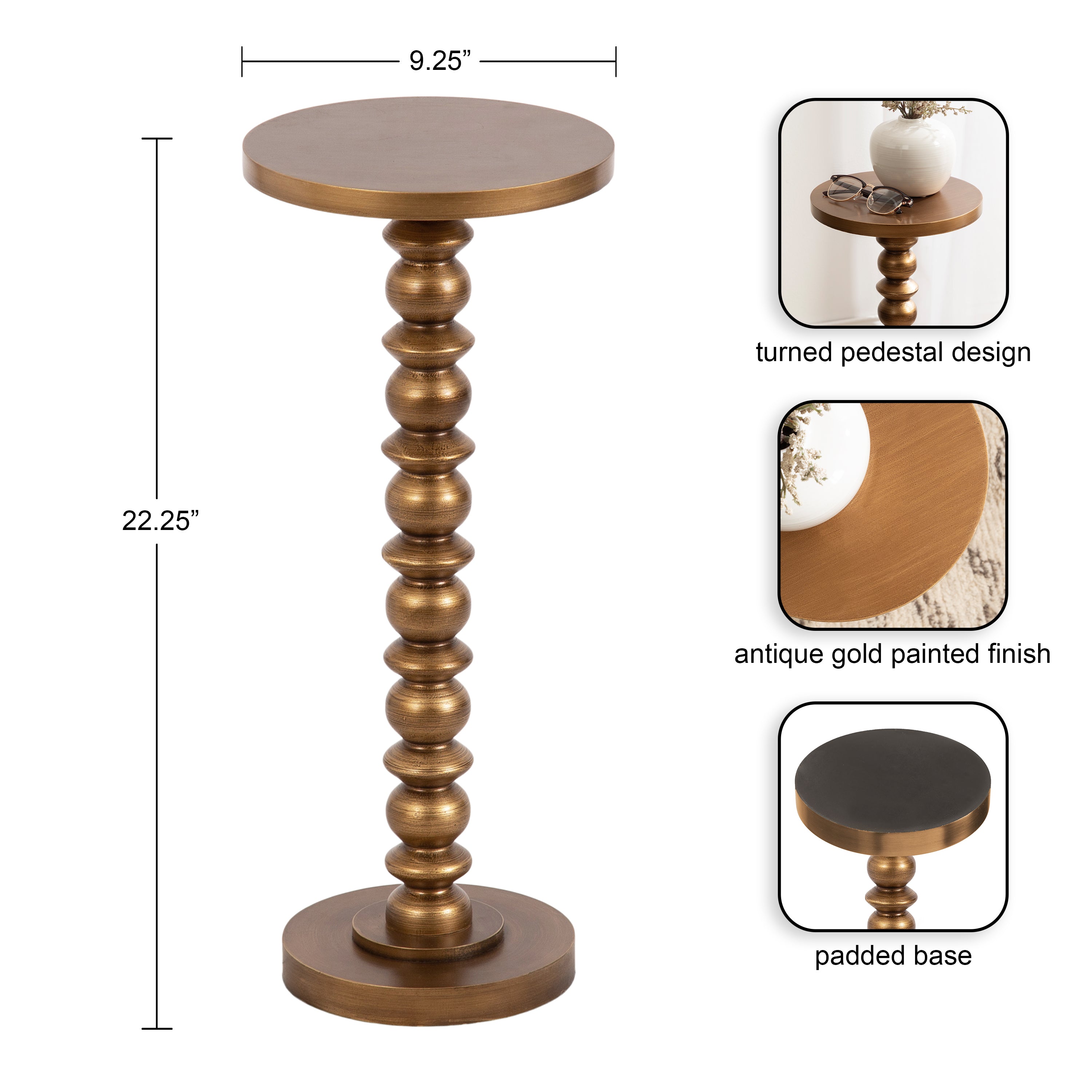 Drink Table Gold 10x10x23 2