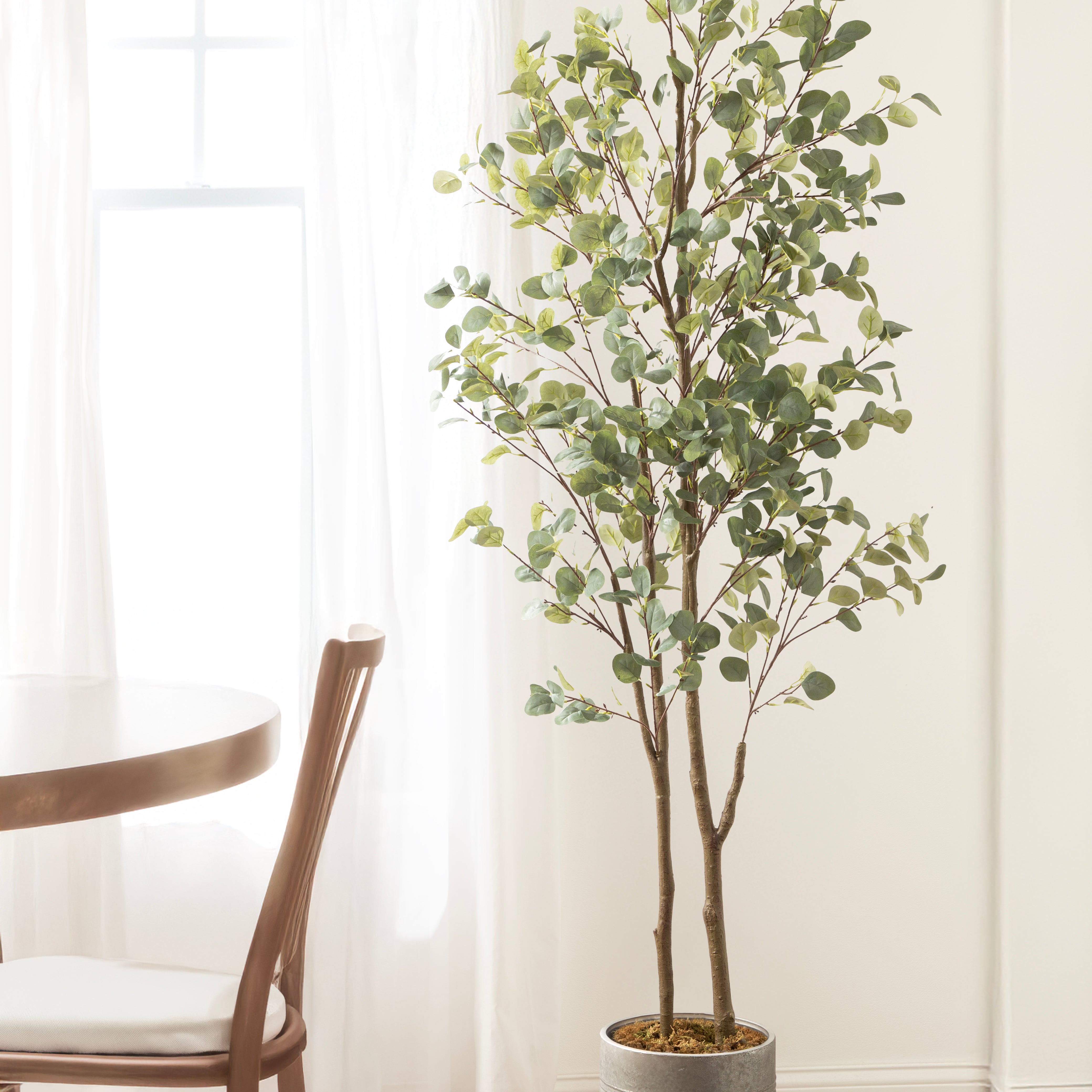 Faux Tree 8.5' Pewter Rustic Brown 8