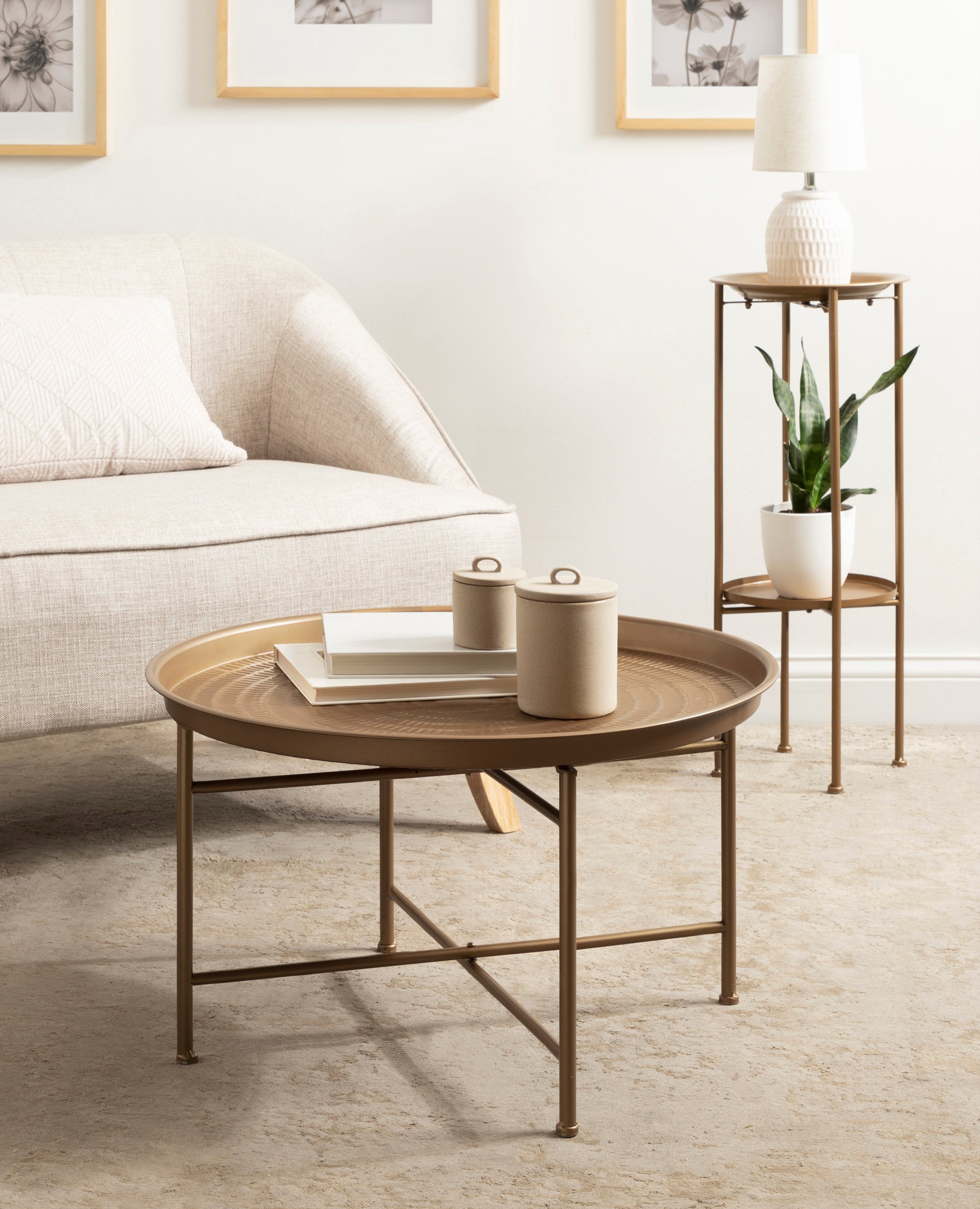Coffee Table Gold 26x26x16 7