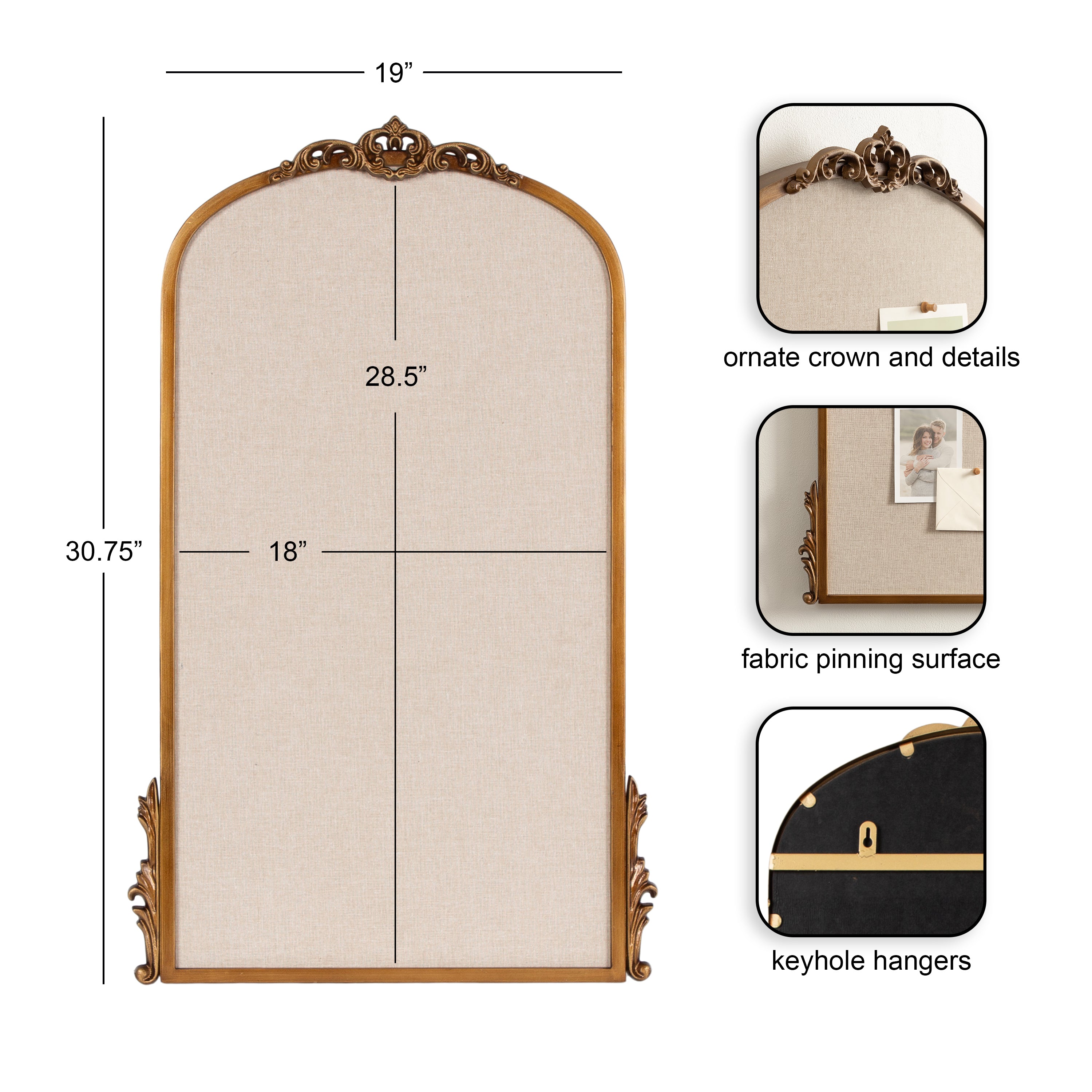 Pinboard 19x31 Gold 2