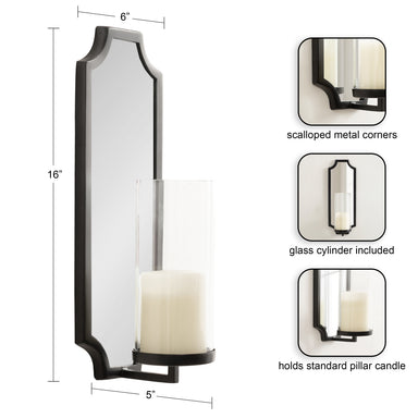 Wall Sconce Black 6x5x16 2