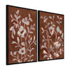 Sylvie Beaded Botanical Harmony I and II Framed Canvas Art Set by Nikita Jariwala
