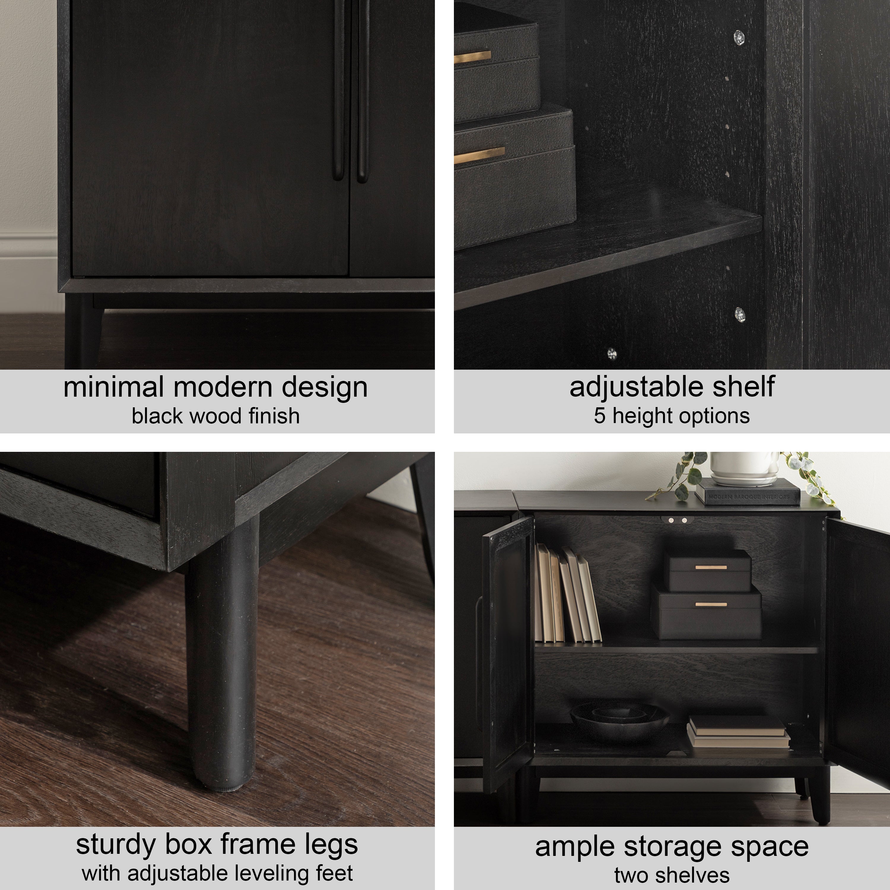 Floor Cabinet 30x15x30 Black 5