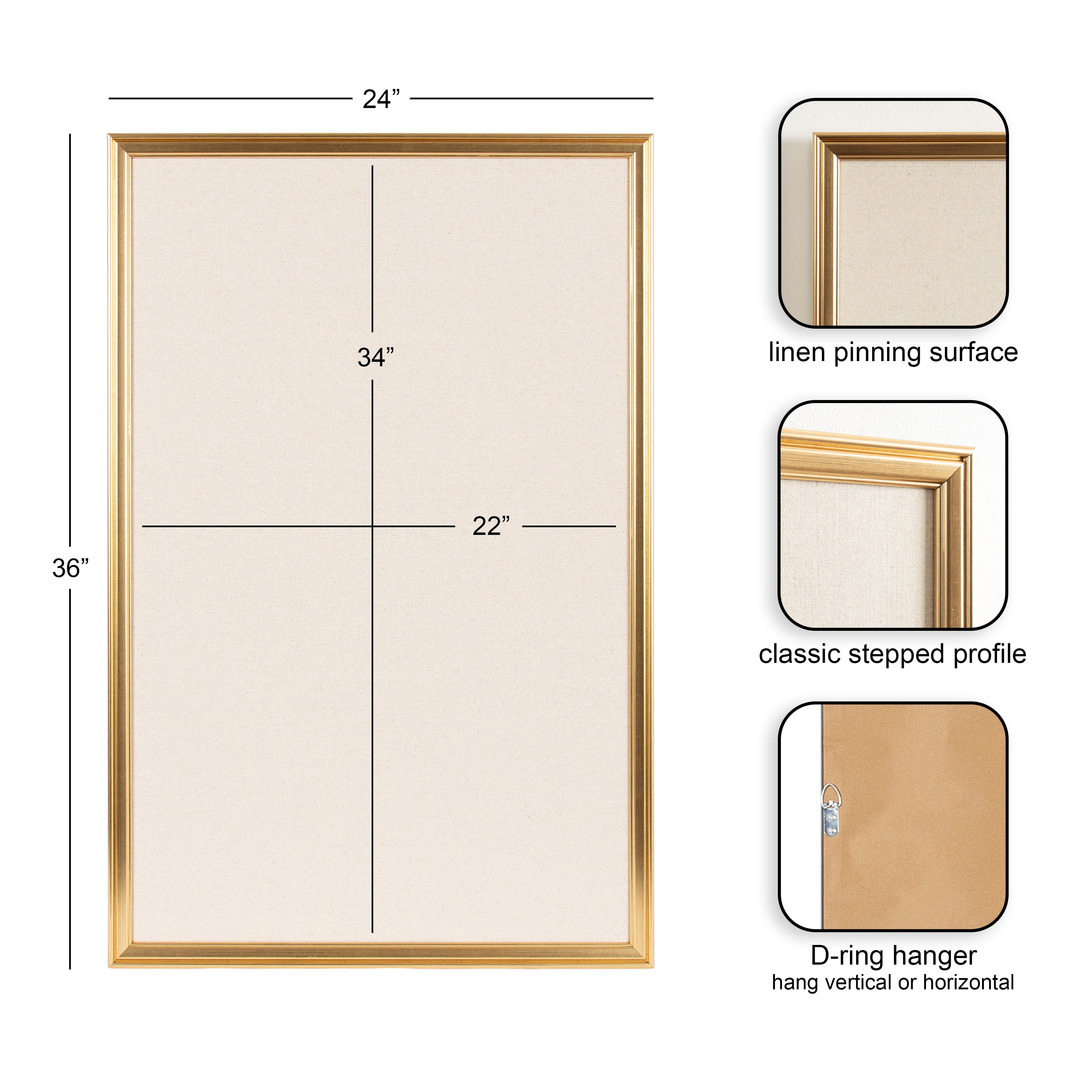Pinboard 24x36 Gold 2
