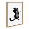 Sylvie Playful Cat BW Framed Canvas by Viola Kreczmer