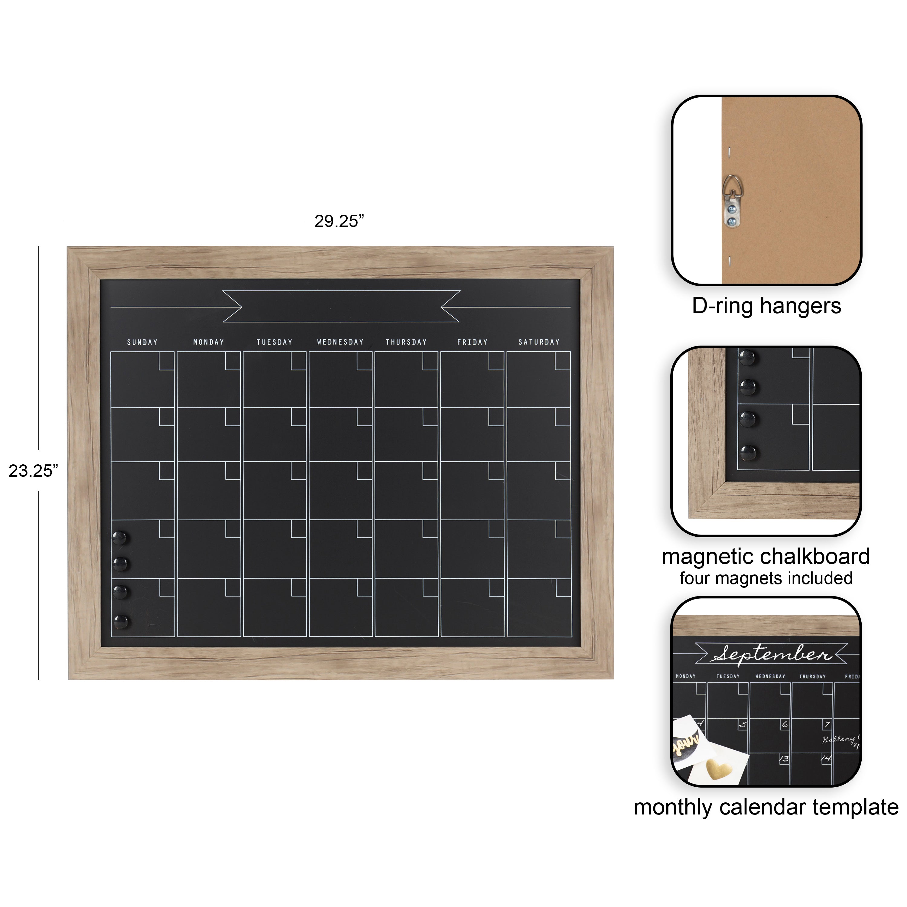 Monthly Calendars Rustic Brown 23x29 2