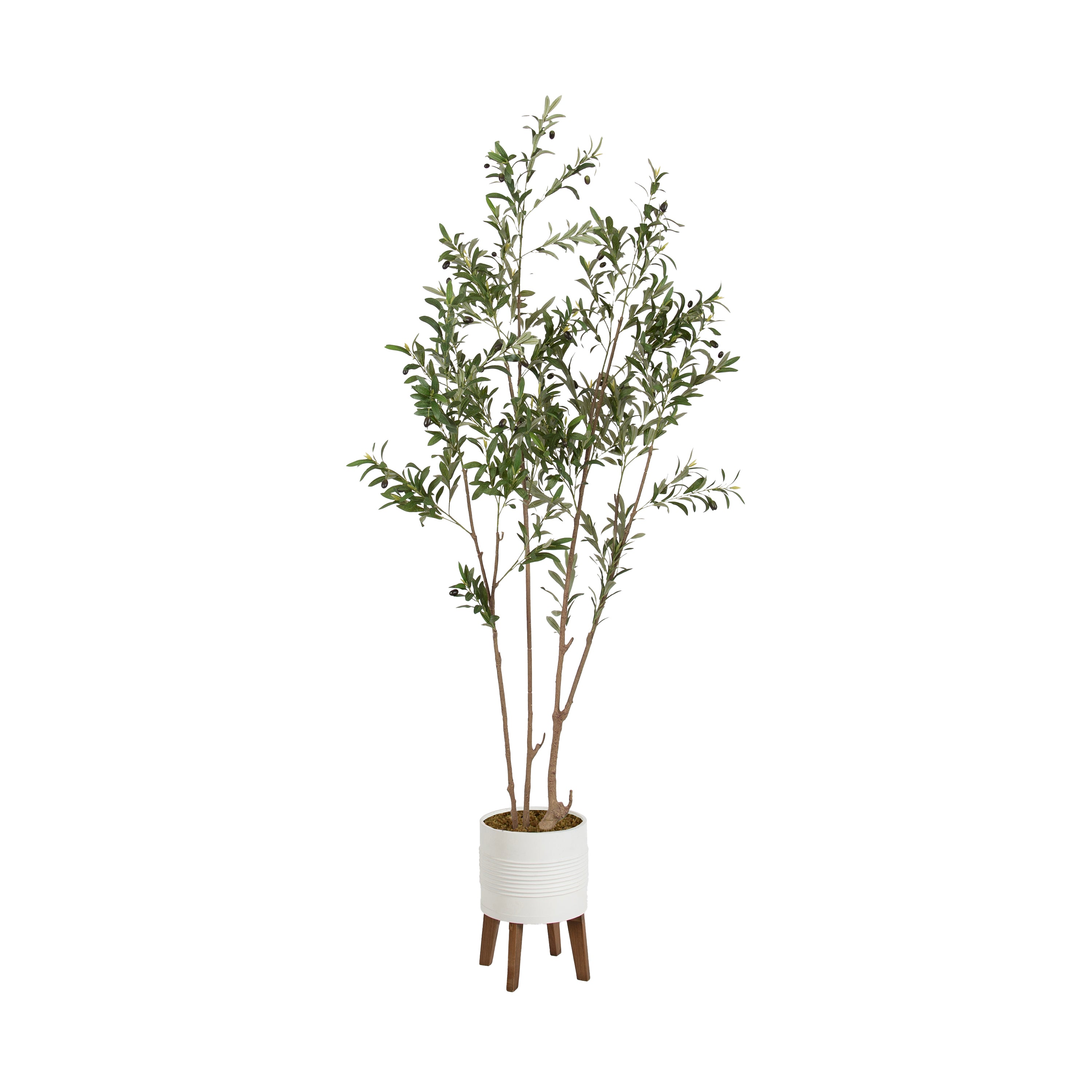 Faux Tree 7.5' White Rustic Brown 1