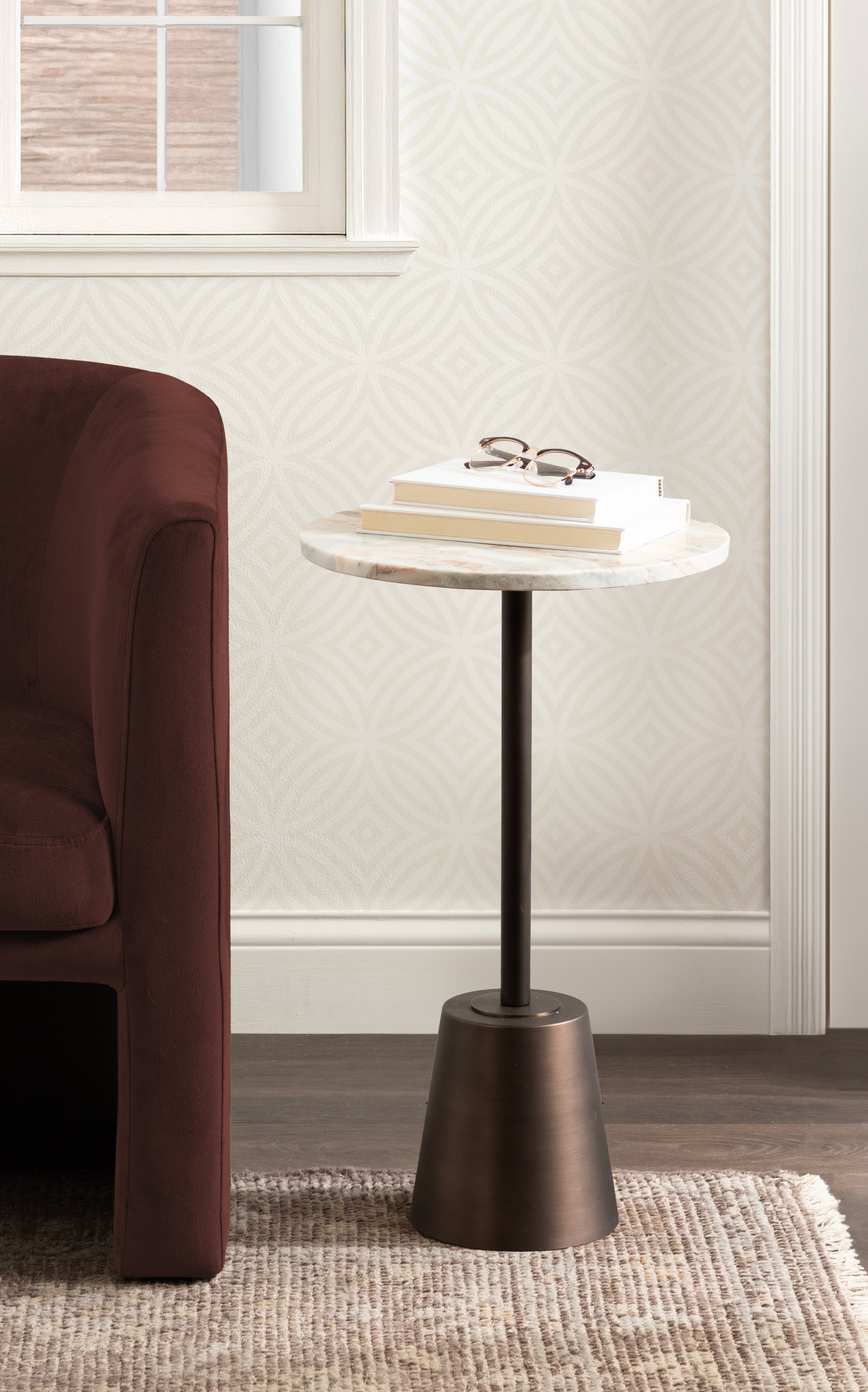 Side Table Brown Bronze 14x14x24 7