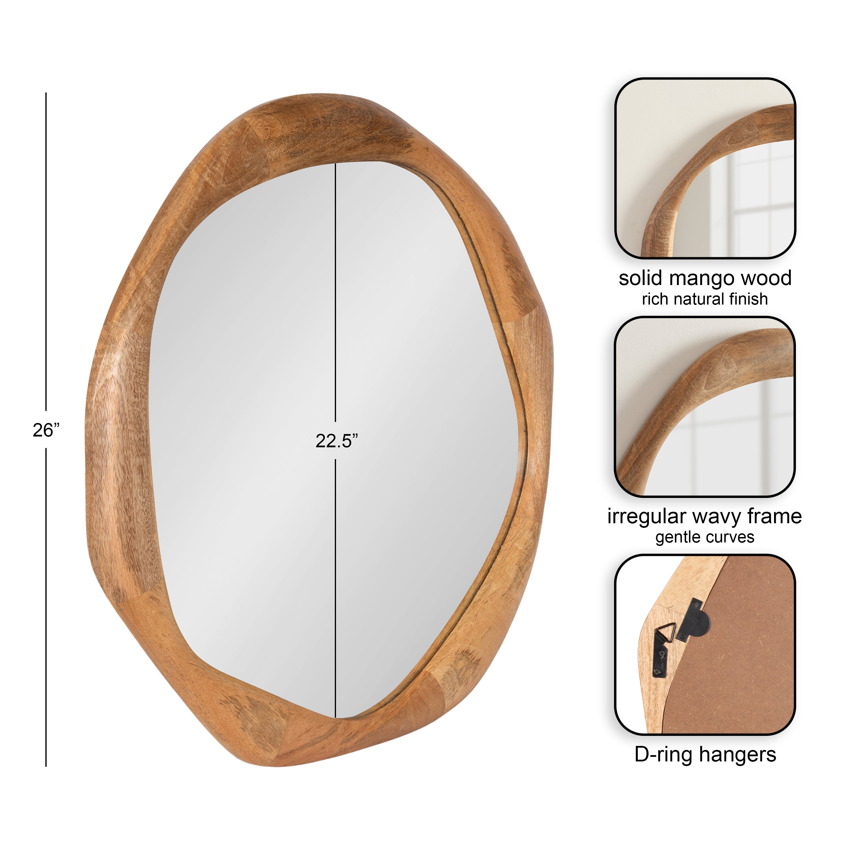 Hera Round Mirror Wood