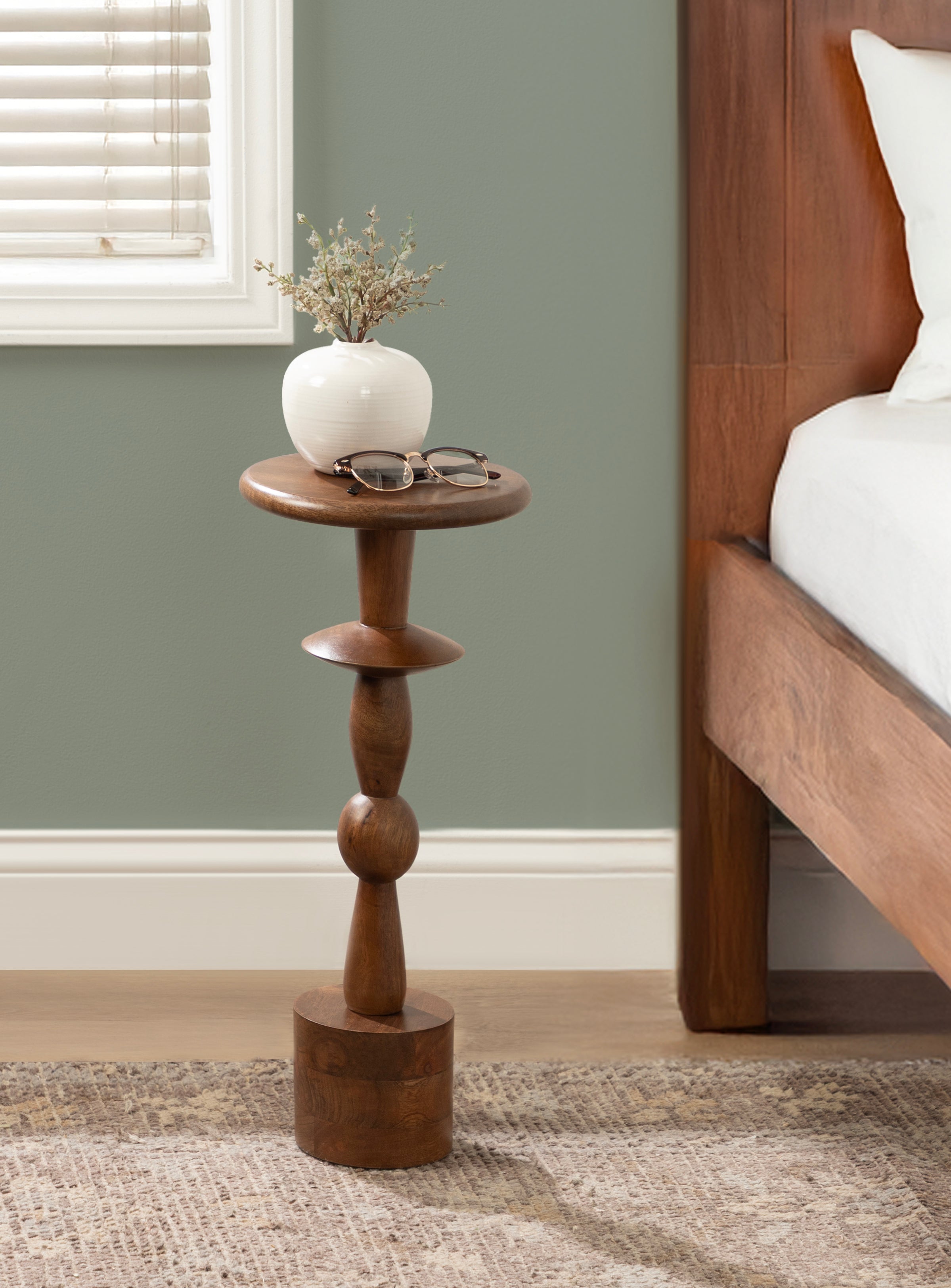 Drink Table Walnut Brown 9x9x22 7