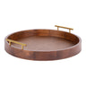 Lipton Round Decorative Tray with Metal Handles