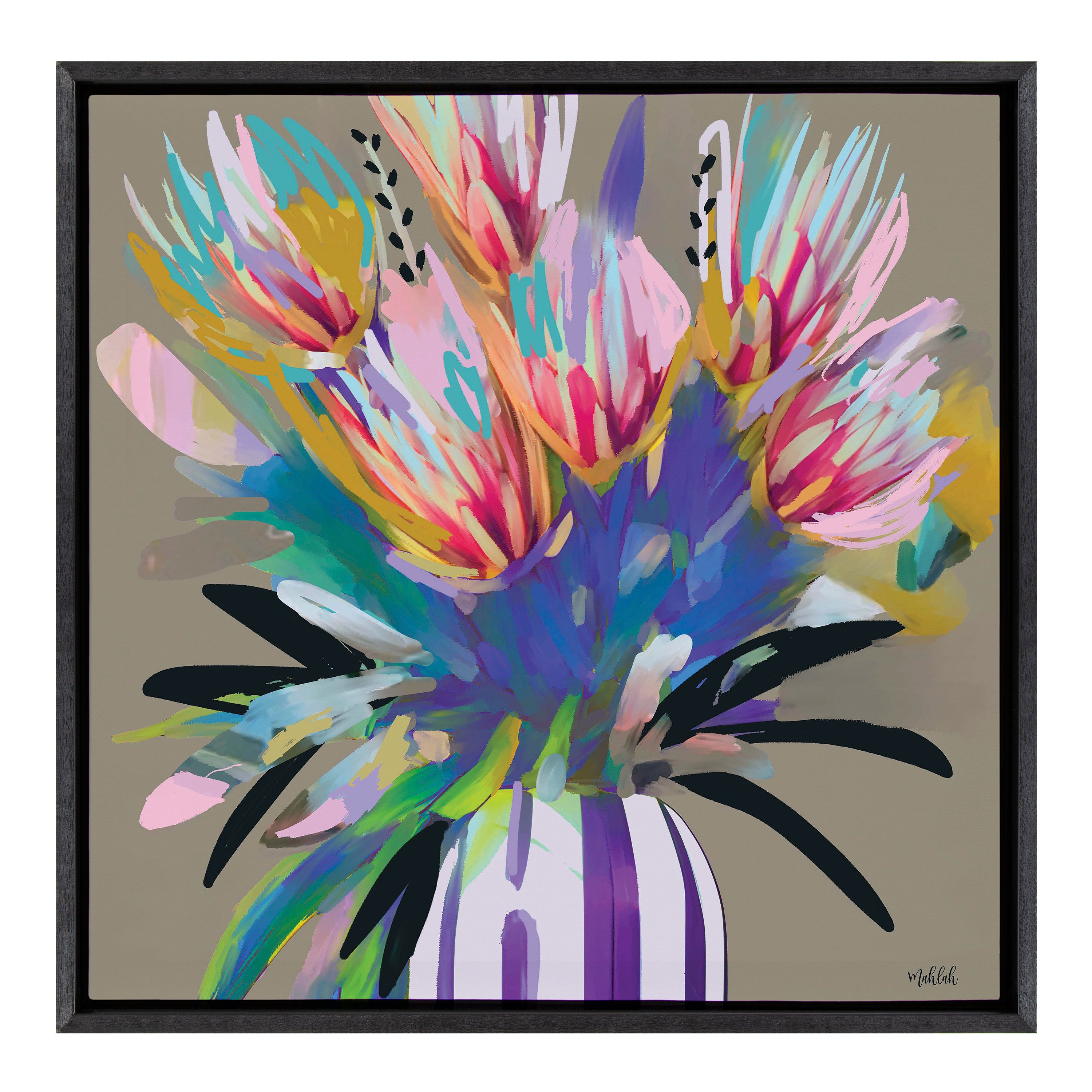 Sylvie Bright Flowers Framed Canvas by Inkheart Designs