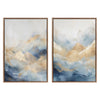 Sylvie Beaded Blue Mountains I and II Framed Canvas Art Set by Amy Lighthall