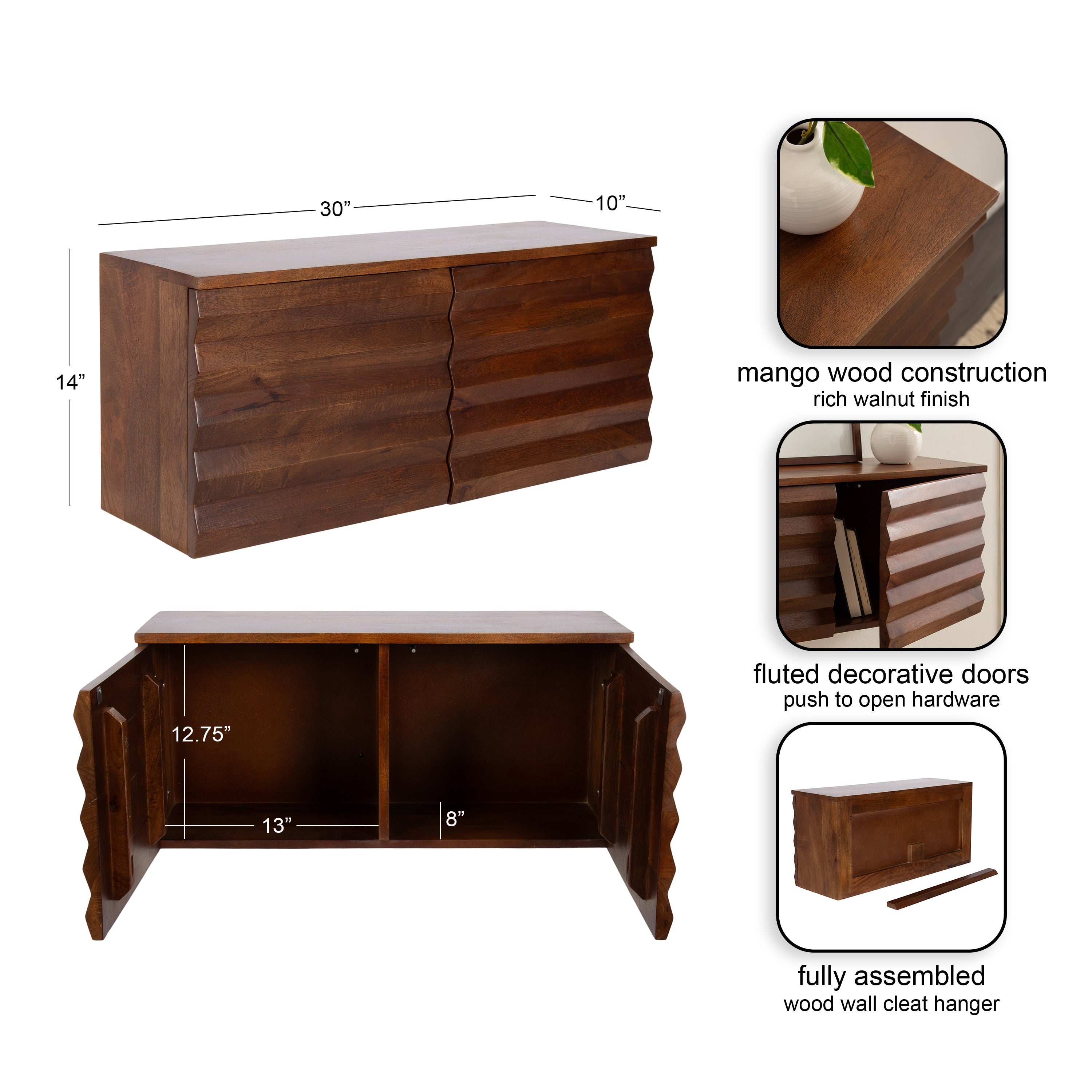 Semsa Two-Door Floating Wall Cabinet