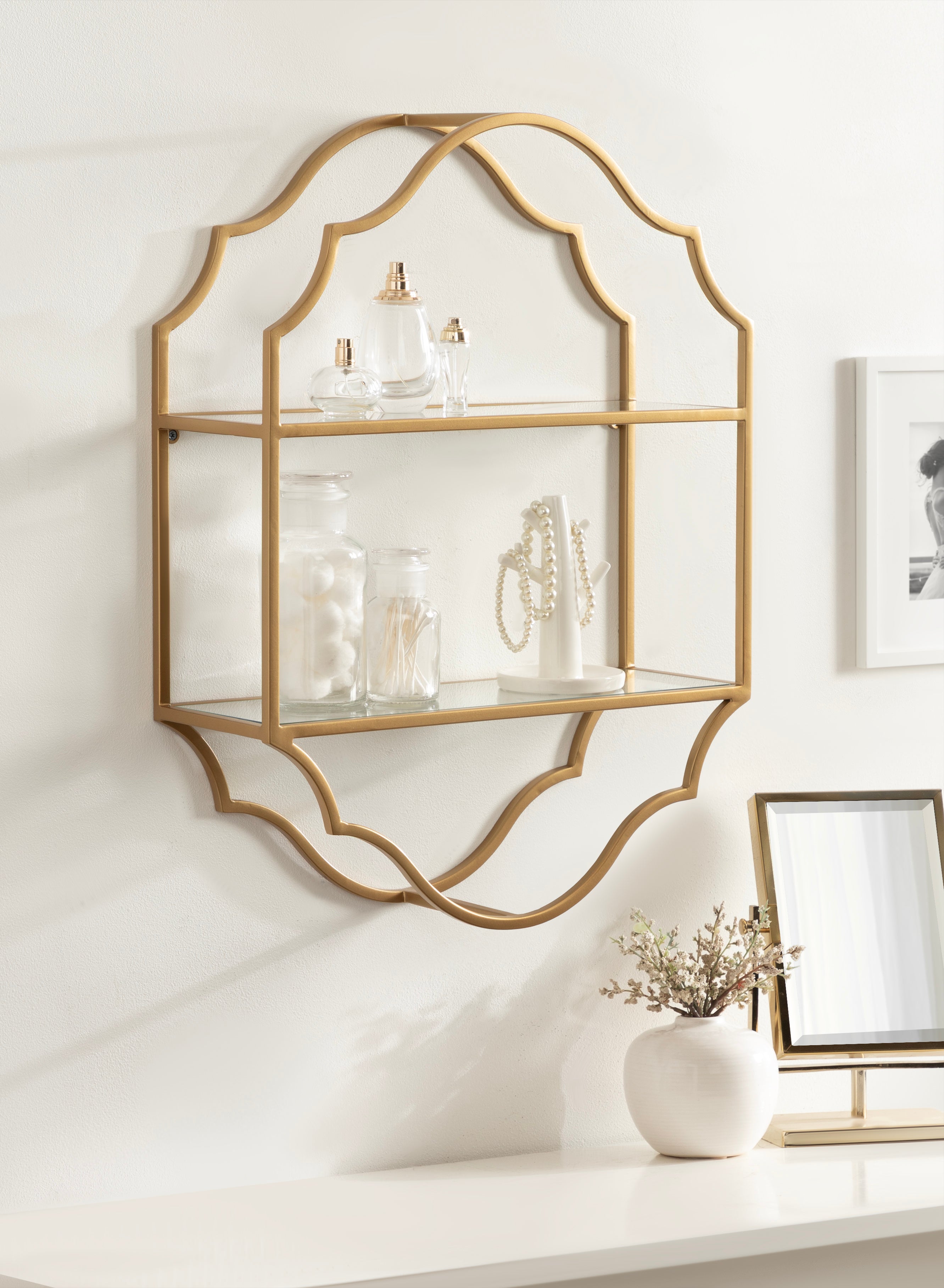 Accent Shelf Gold 18x6x24 6