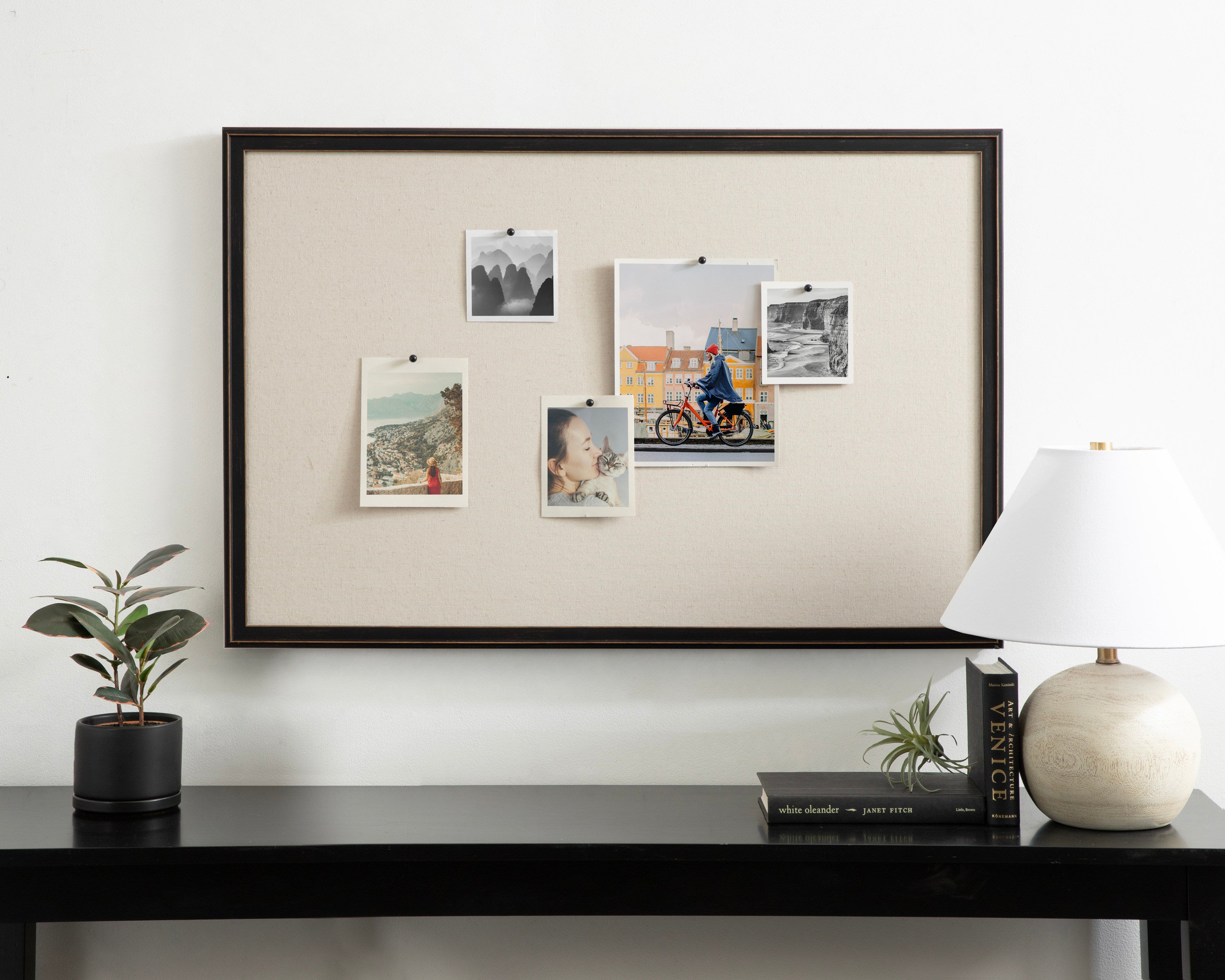 Kate and Laurel Oakhurst Rectangle Framed Linen Fabric Pinboard, 24 x ...