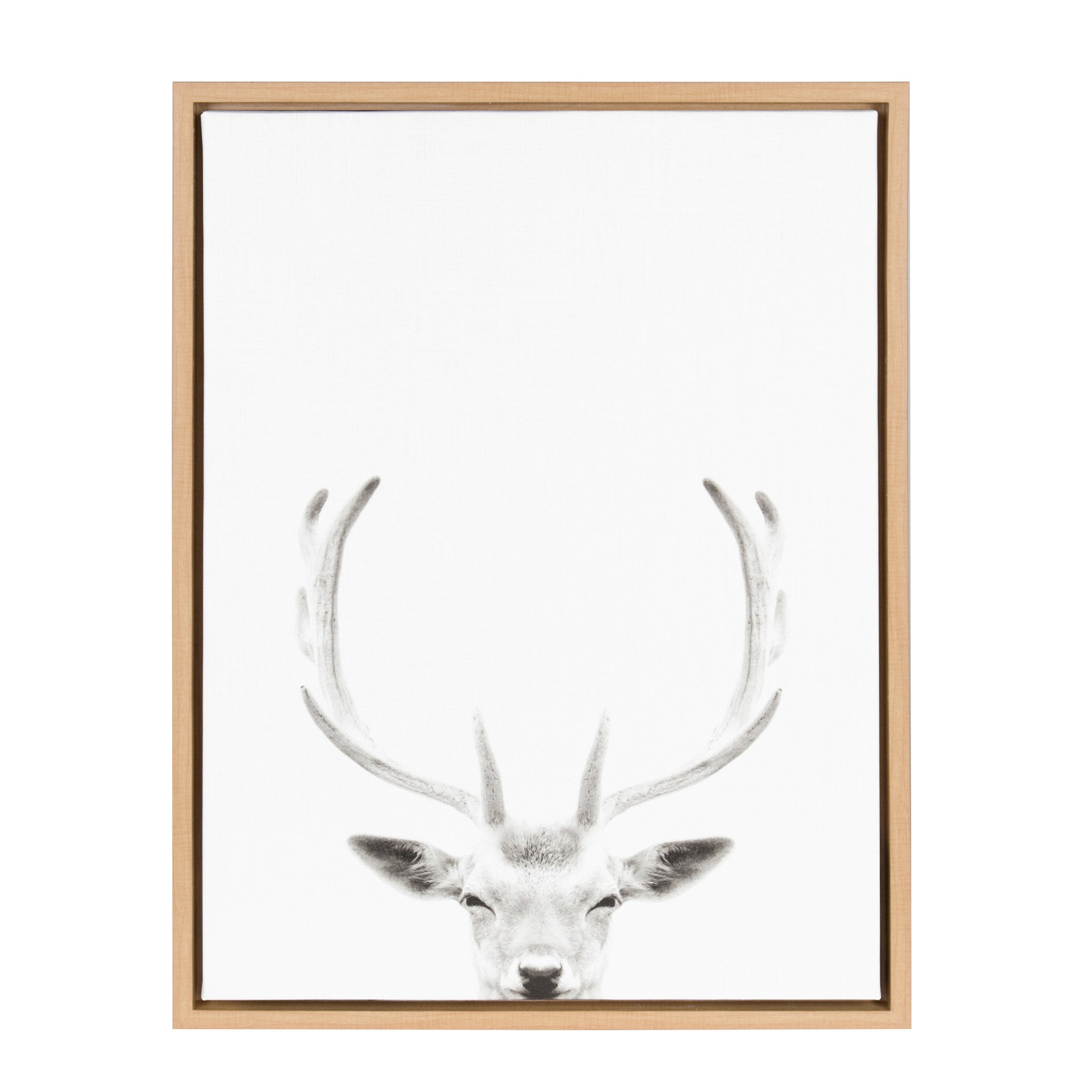 Sylvie Deer Portrait Framed Canvas by Simon Te Tai
