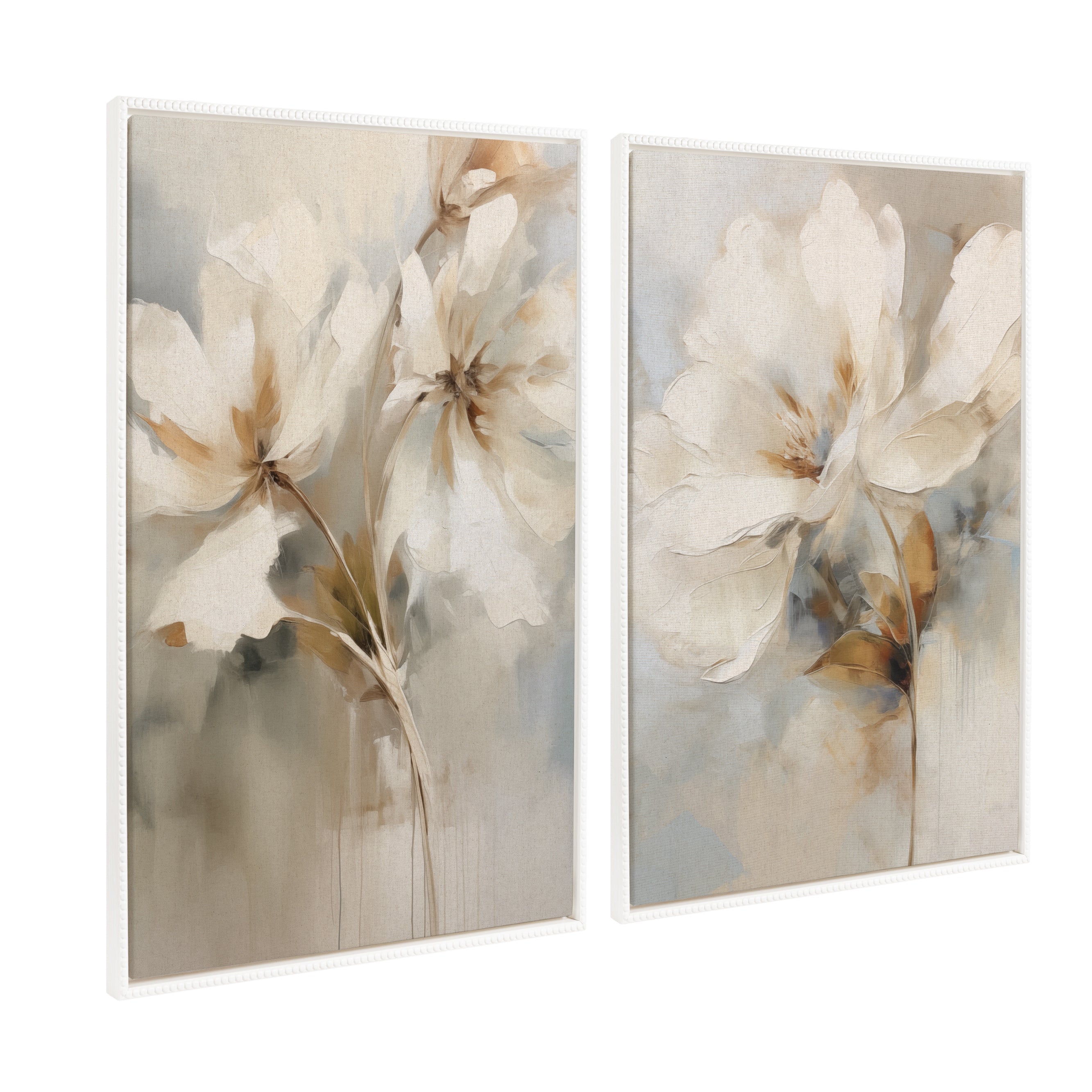 Art Set 2 Piece Set 28x38 Sylvie Beaded White 1