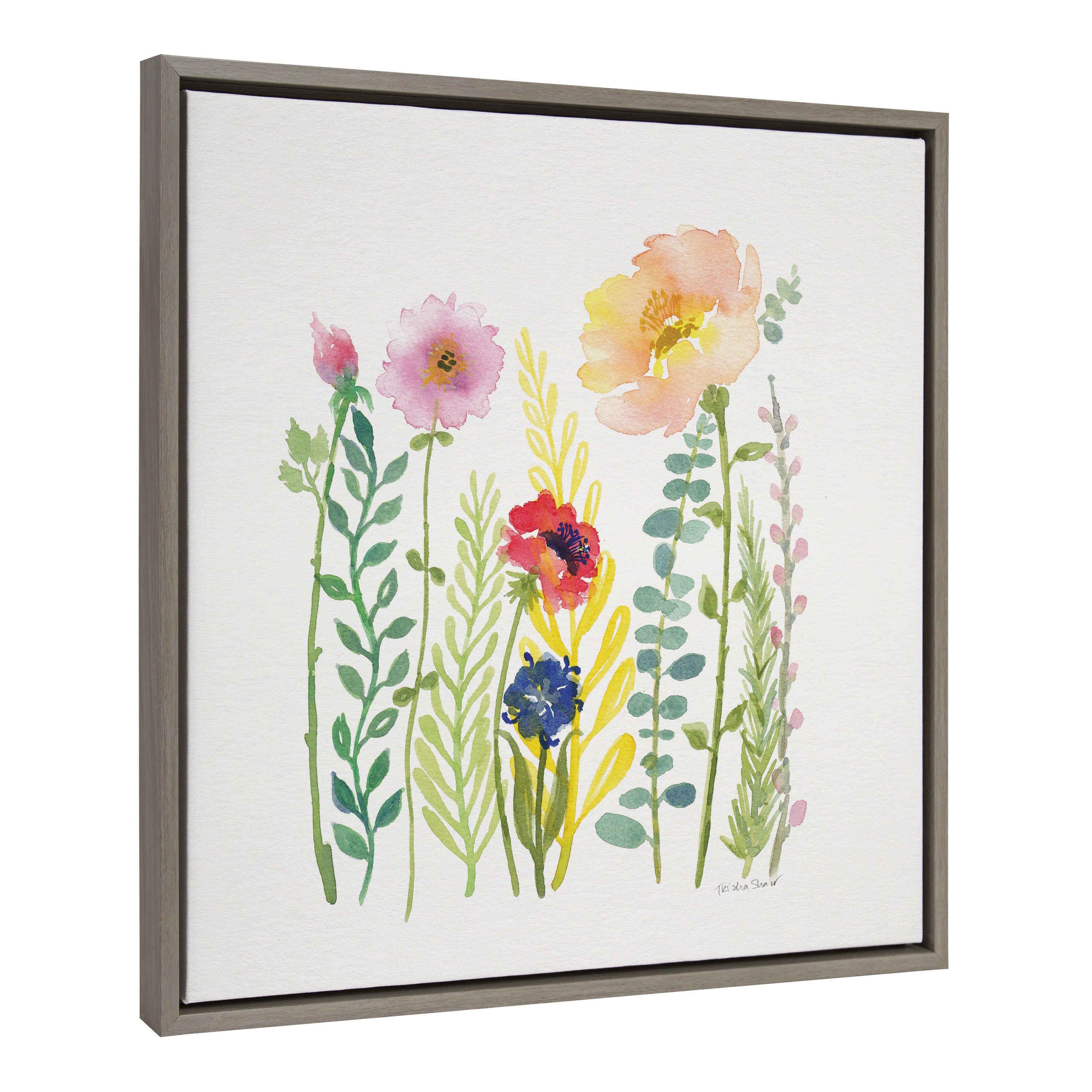 Sylvie Flowers and Ferns Framed Canvas by Patricia Shaw