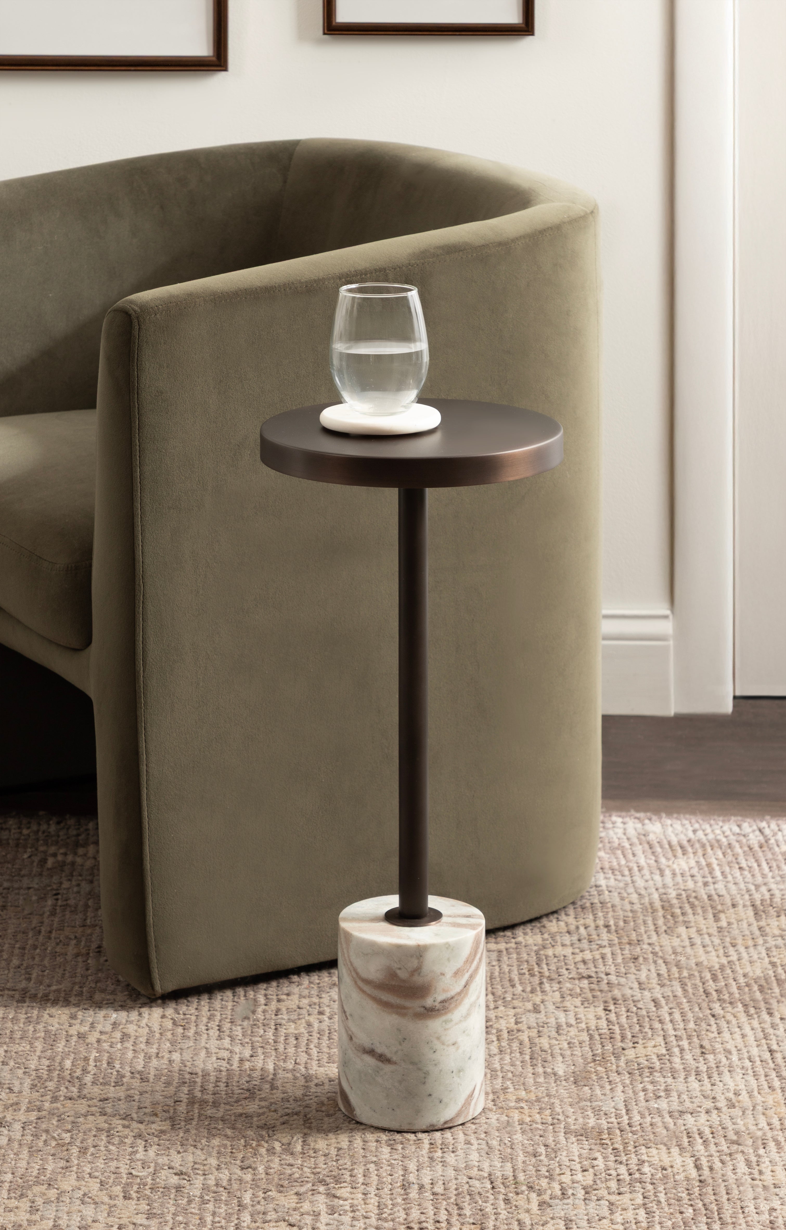 Drink Table Brown Bronze 10x10x24 6