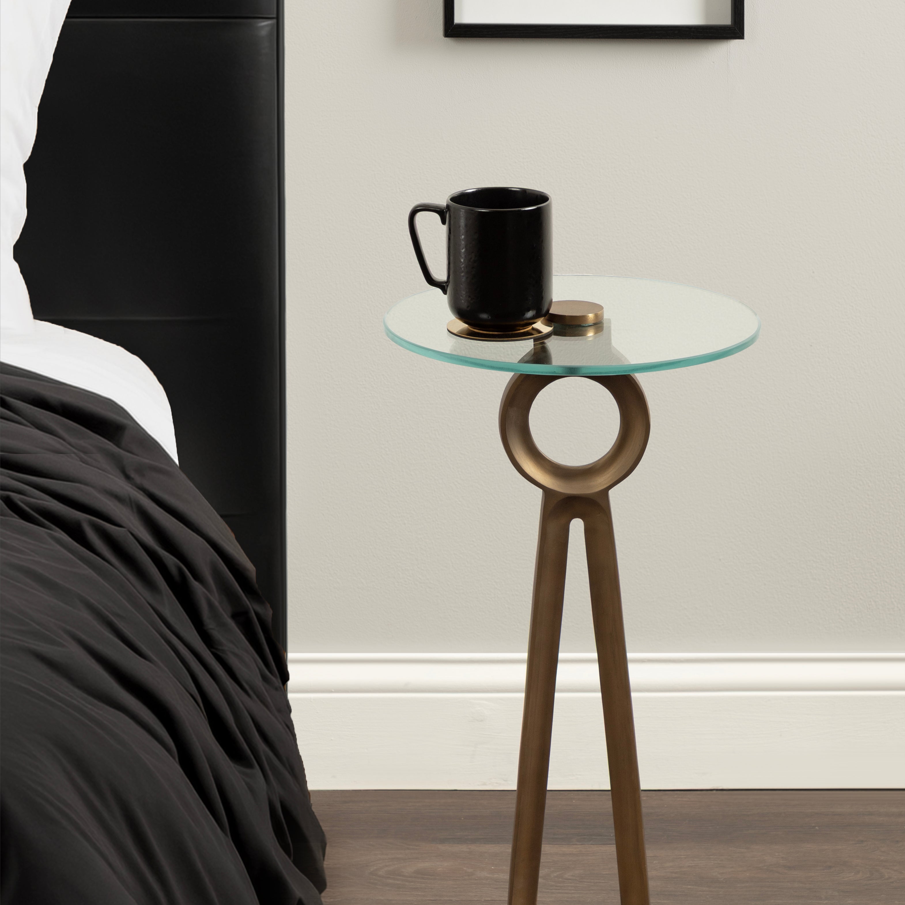 Side Table 12x12x22 Clear Gold 7