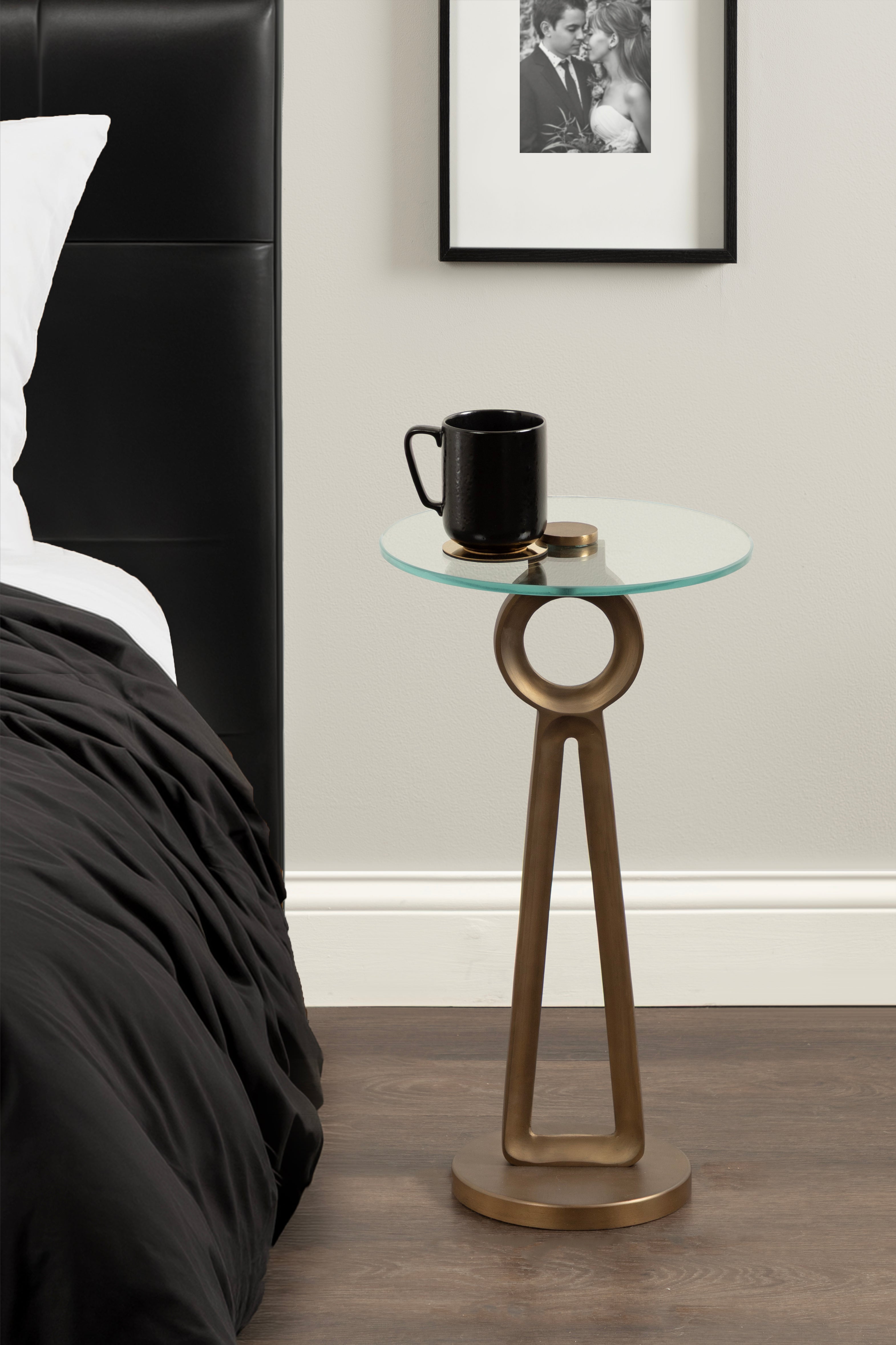 Side Table 12x12x22 Clear Gold 7
