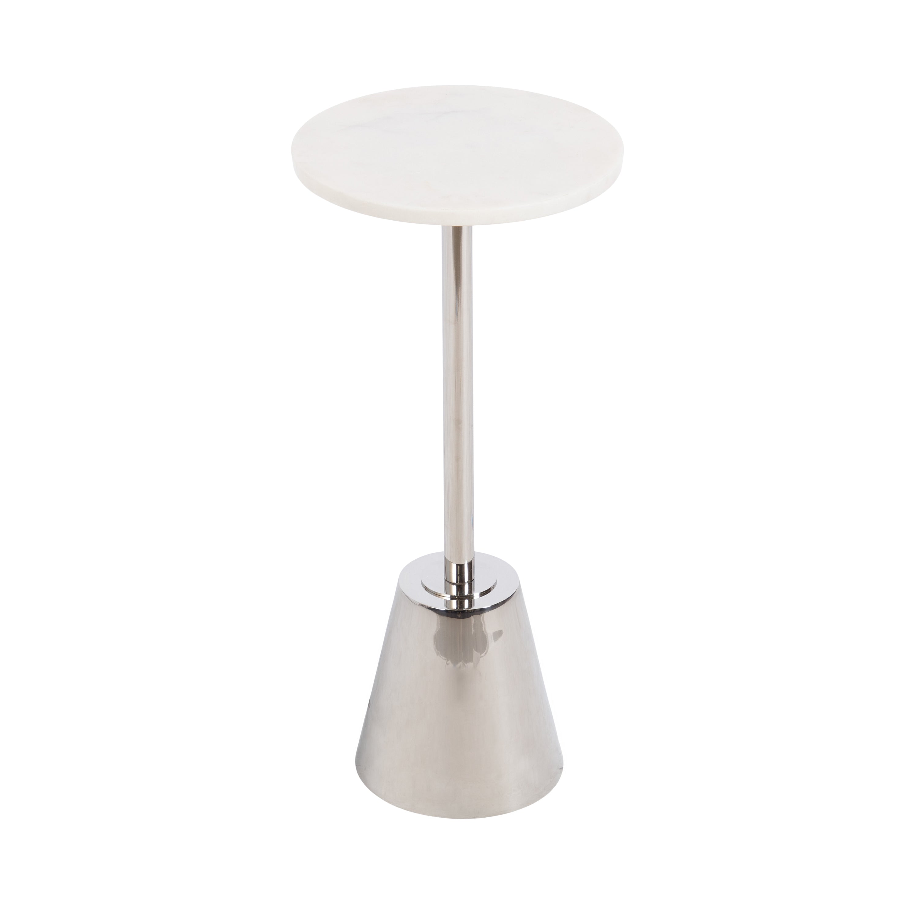 Side Table White Silver 10x10x22 1