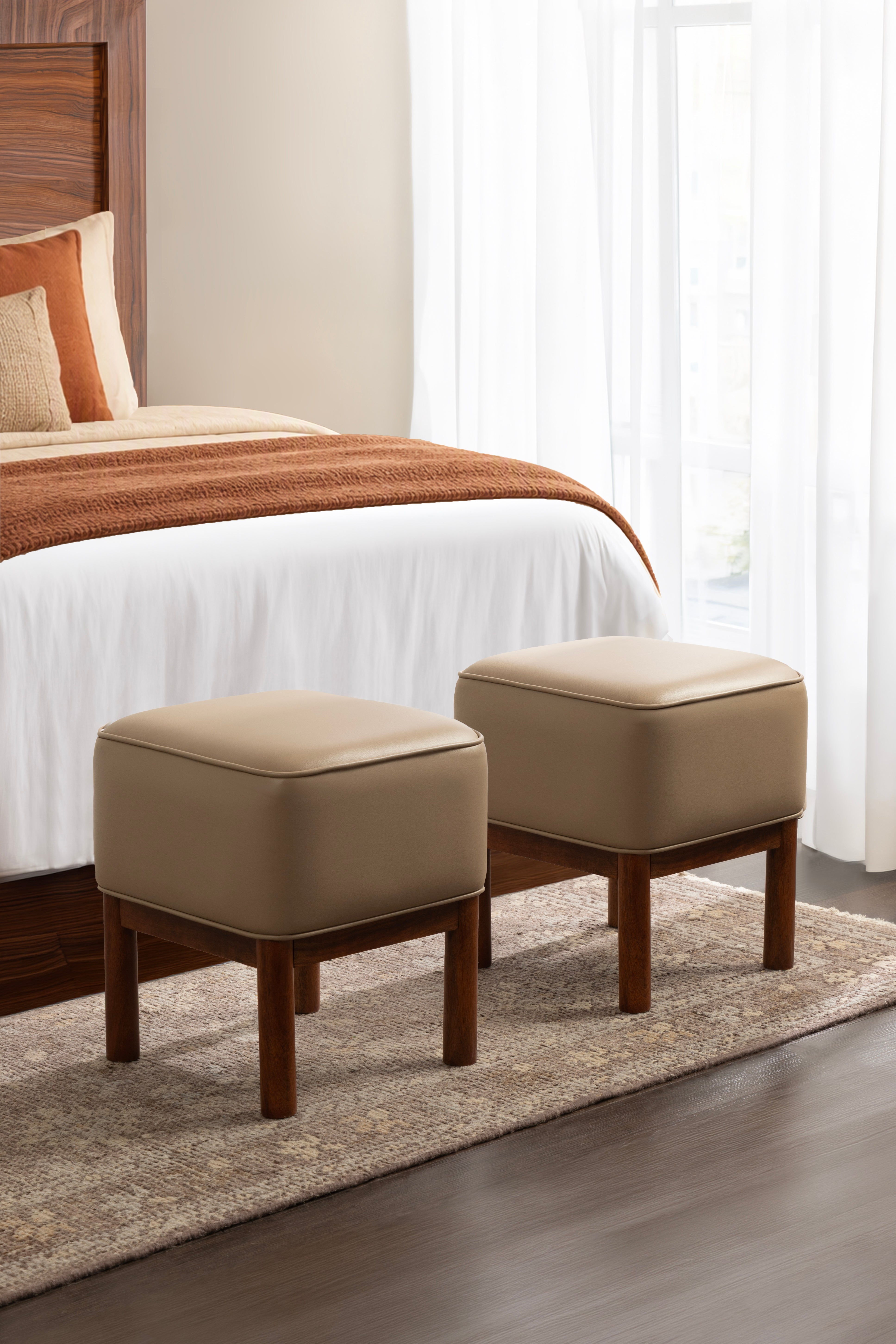 Standard Ottoman Walnut Brown 16x16x18 8