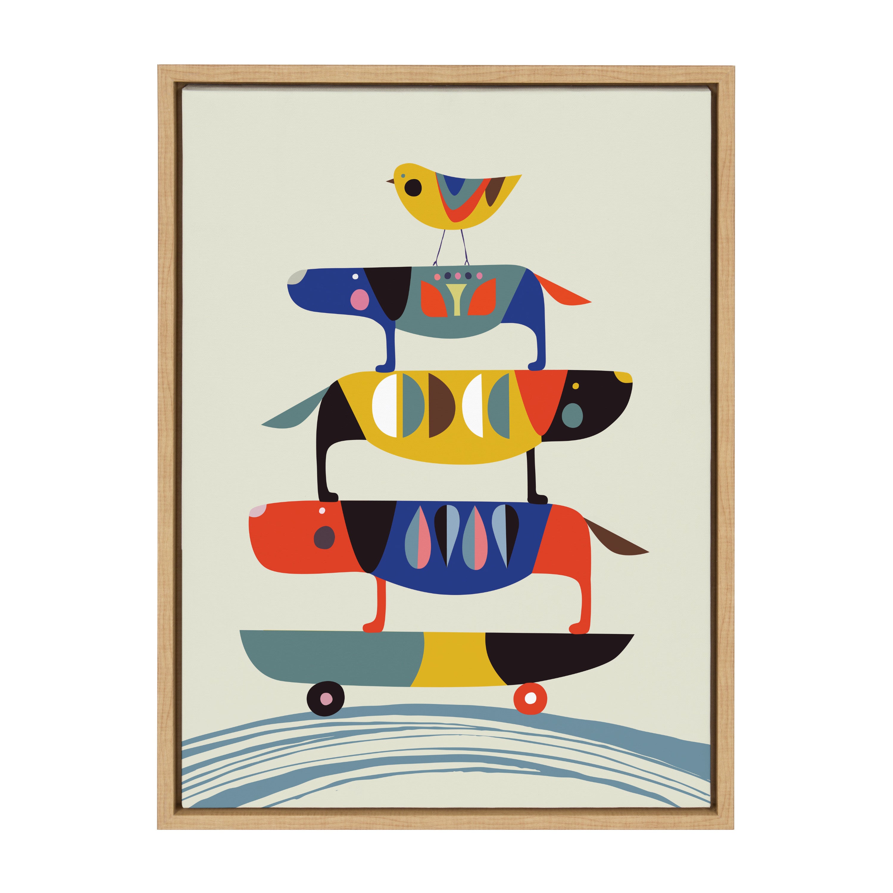 Sylvie Skate Dog Framed Canvas by Rachel Lee of My Dream Wall