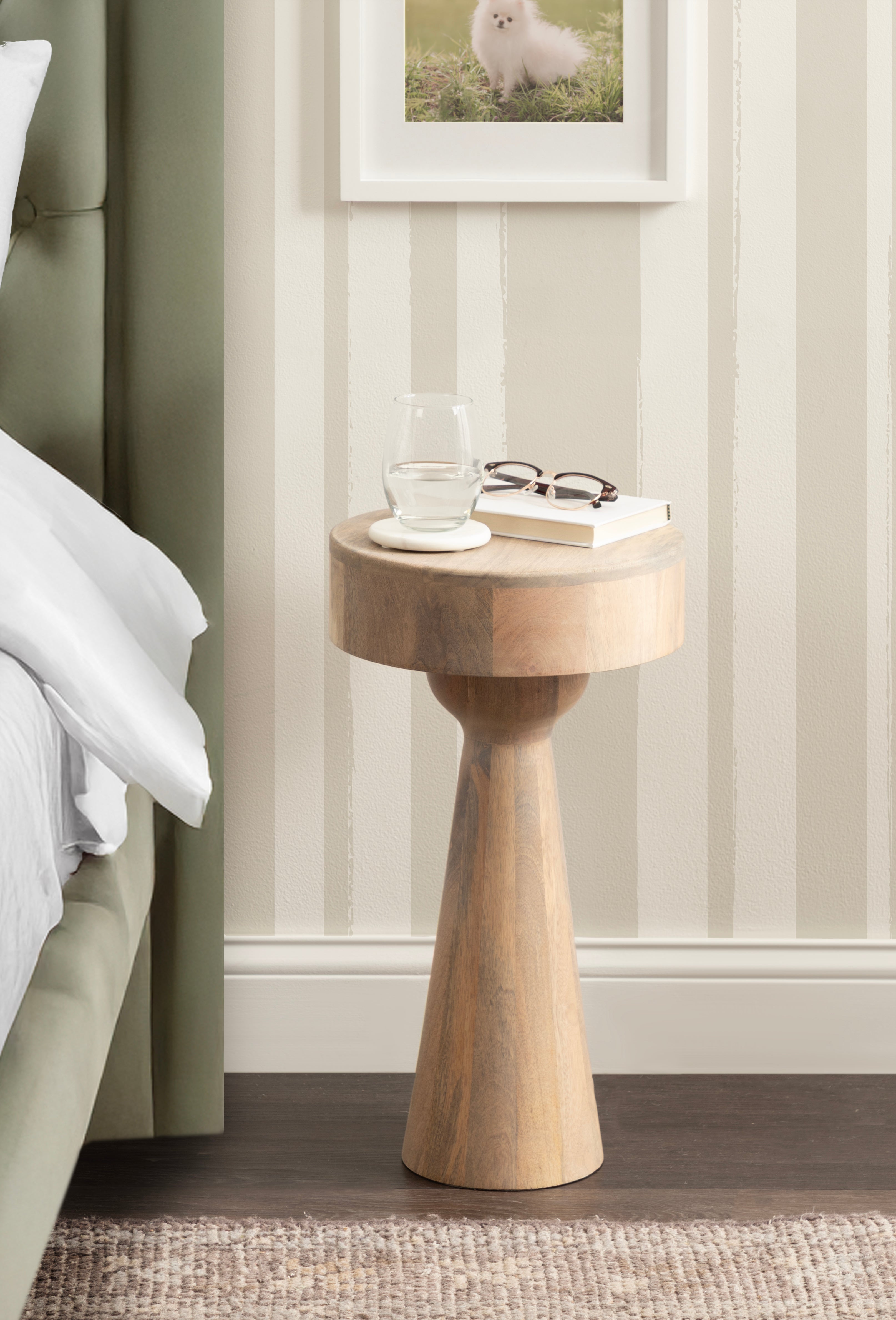 Side Table Natural Beige 12x12x22 7
