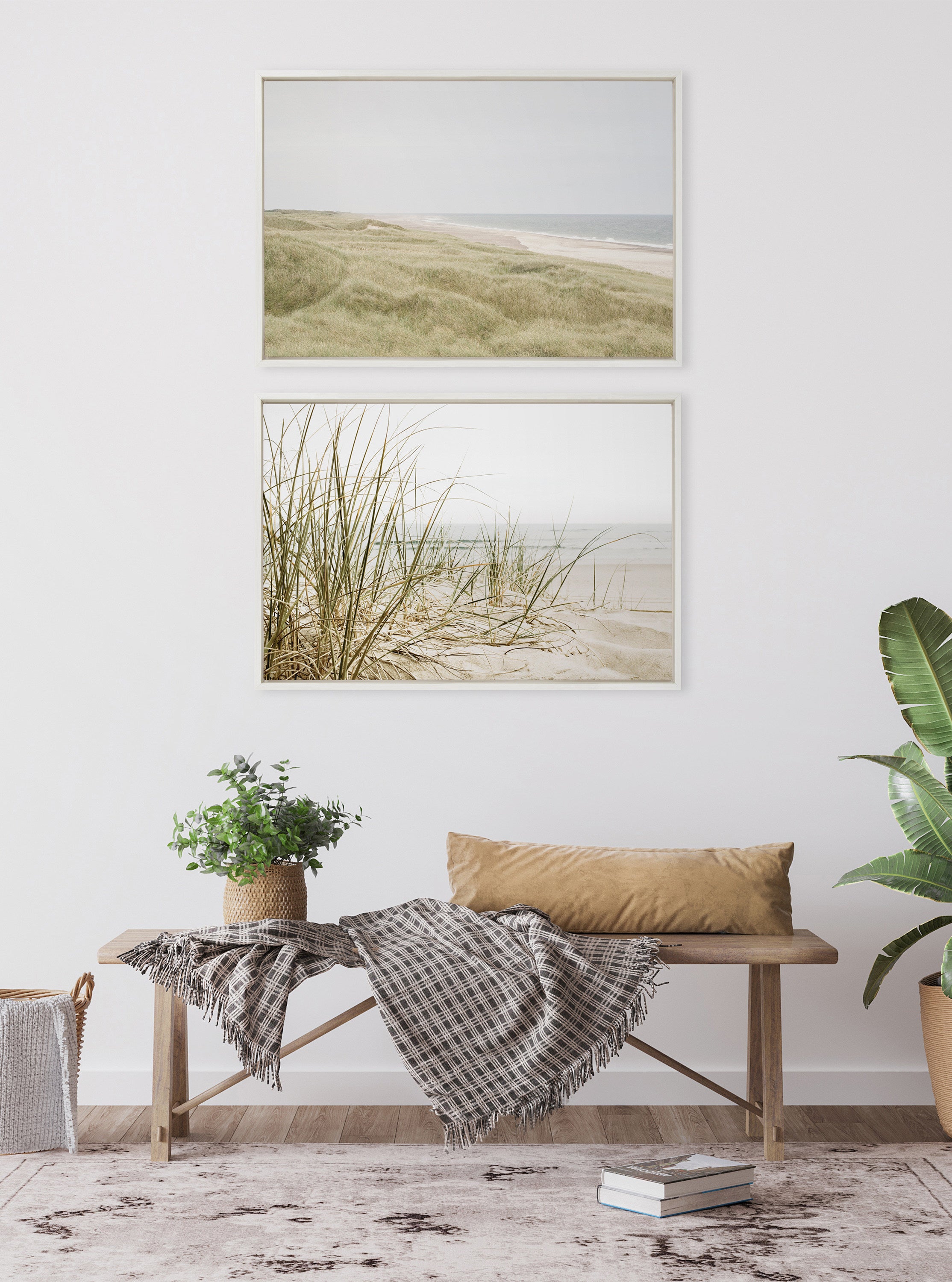 Sylvie Peaceful and Serene Coastal Landscape Framed Canvas by The Creative Bunch Studio