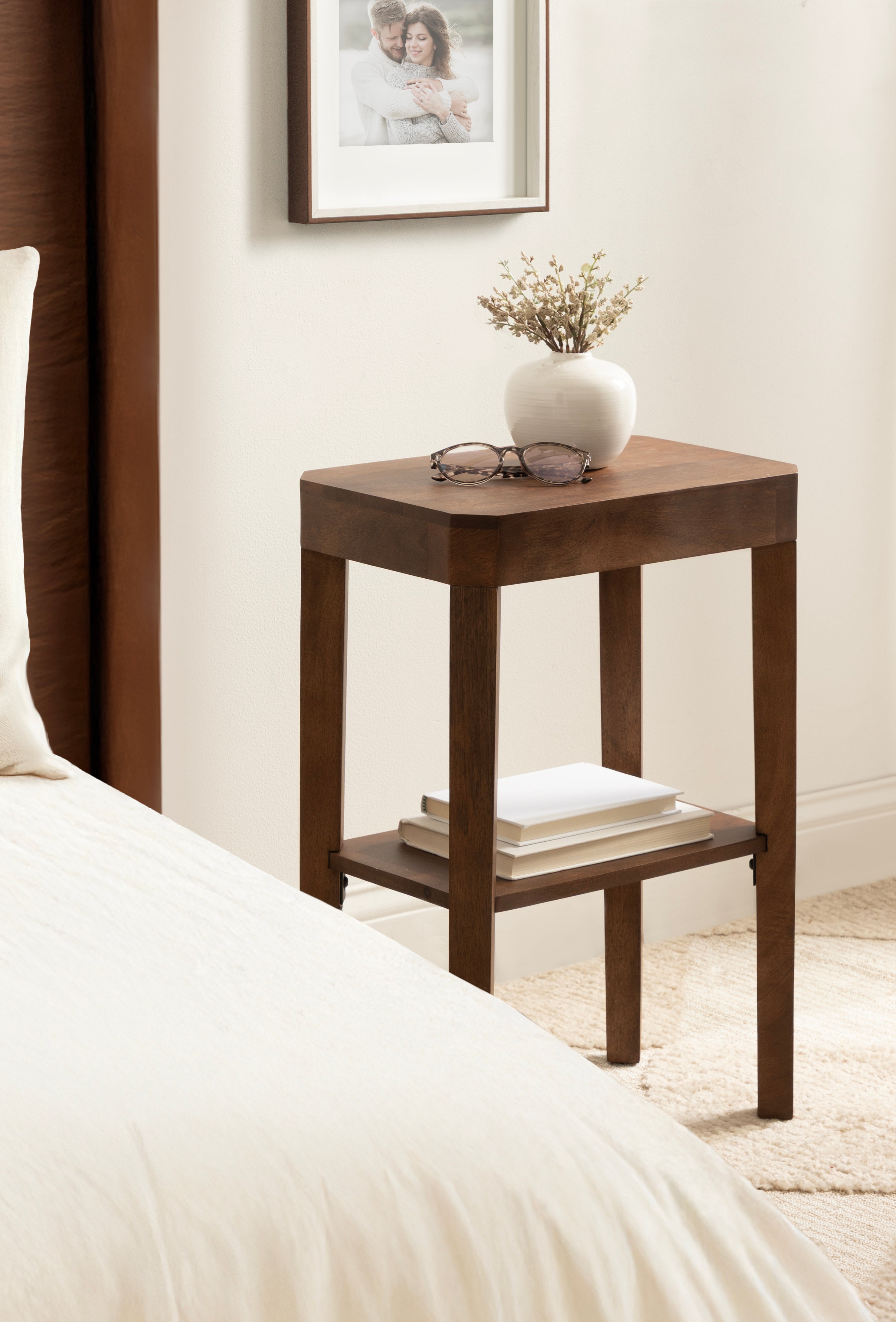 Side Table Walnut Brown 16x10x25 7