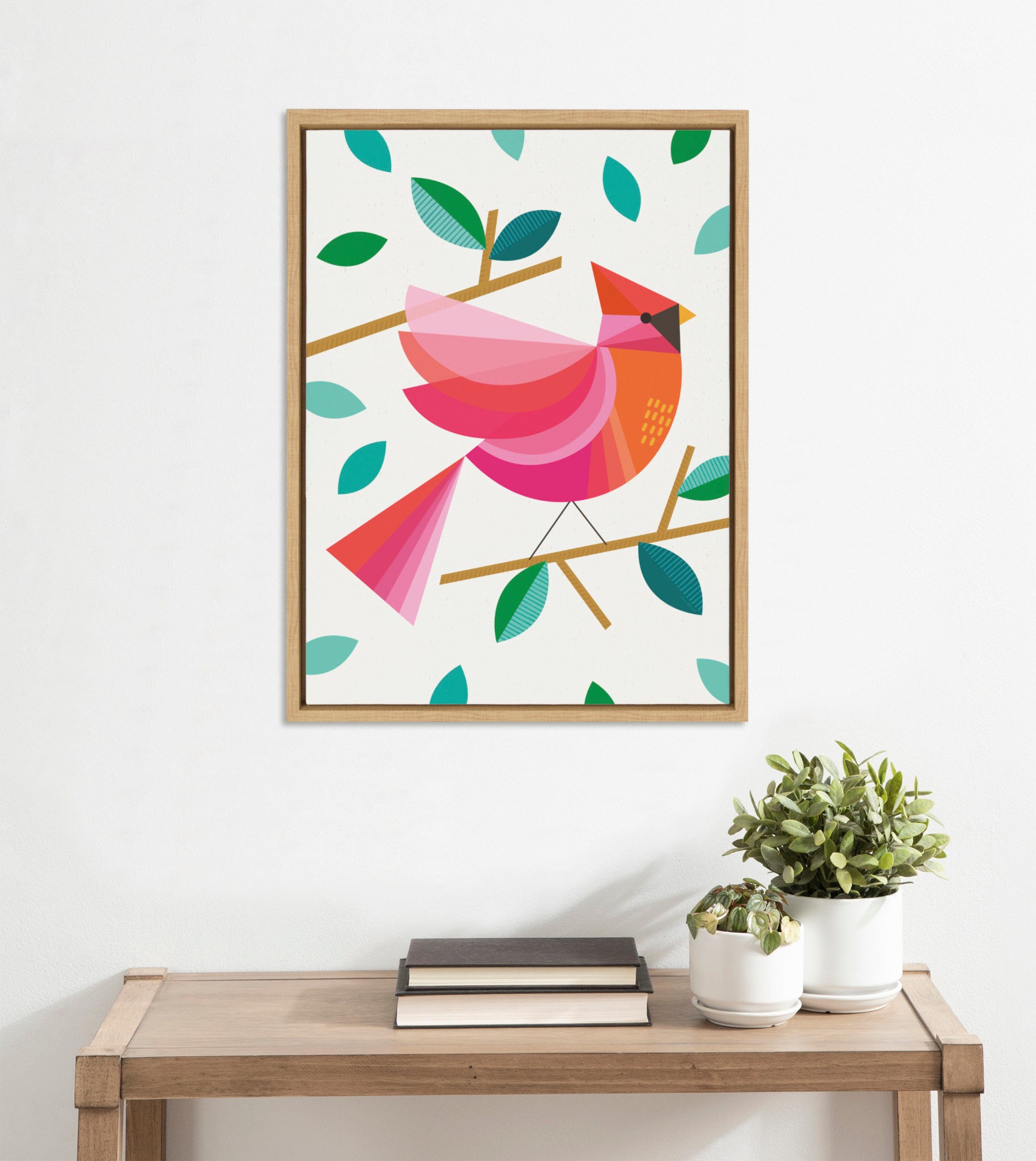 Sylvie Cardinal Bird Framed Canvas by Carey Copeland
