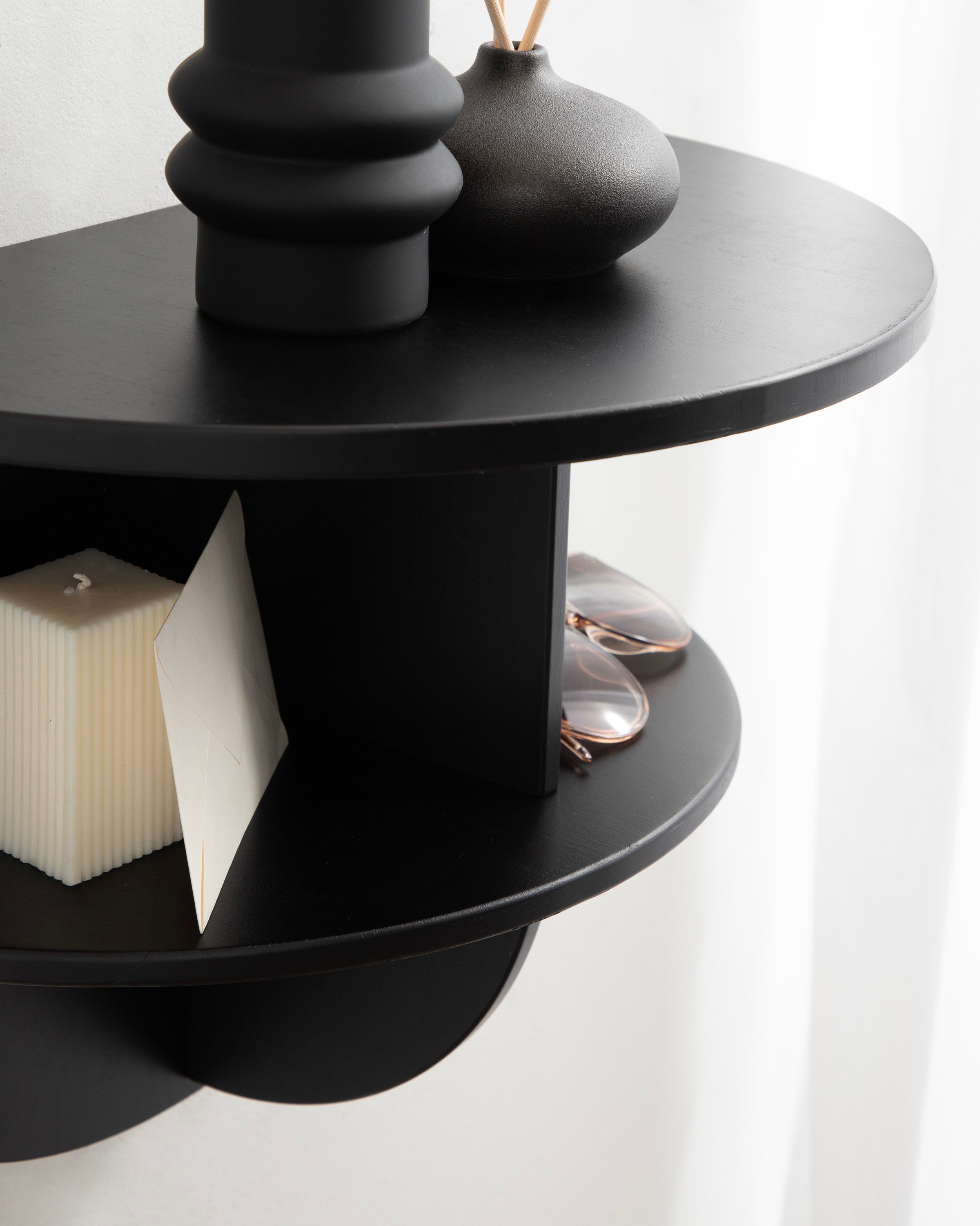 Jalla Wood Floating Side Table