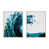 Sylvie Wave 1 and 2 Soft White Background Framed Canvas Art Set by
