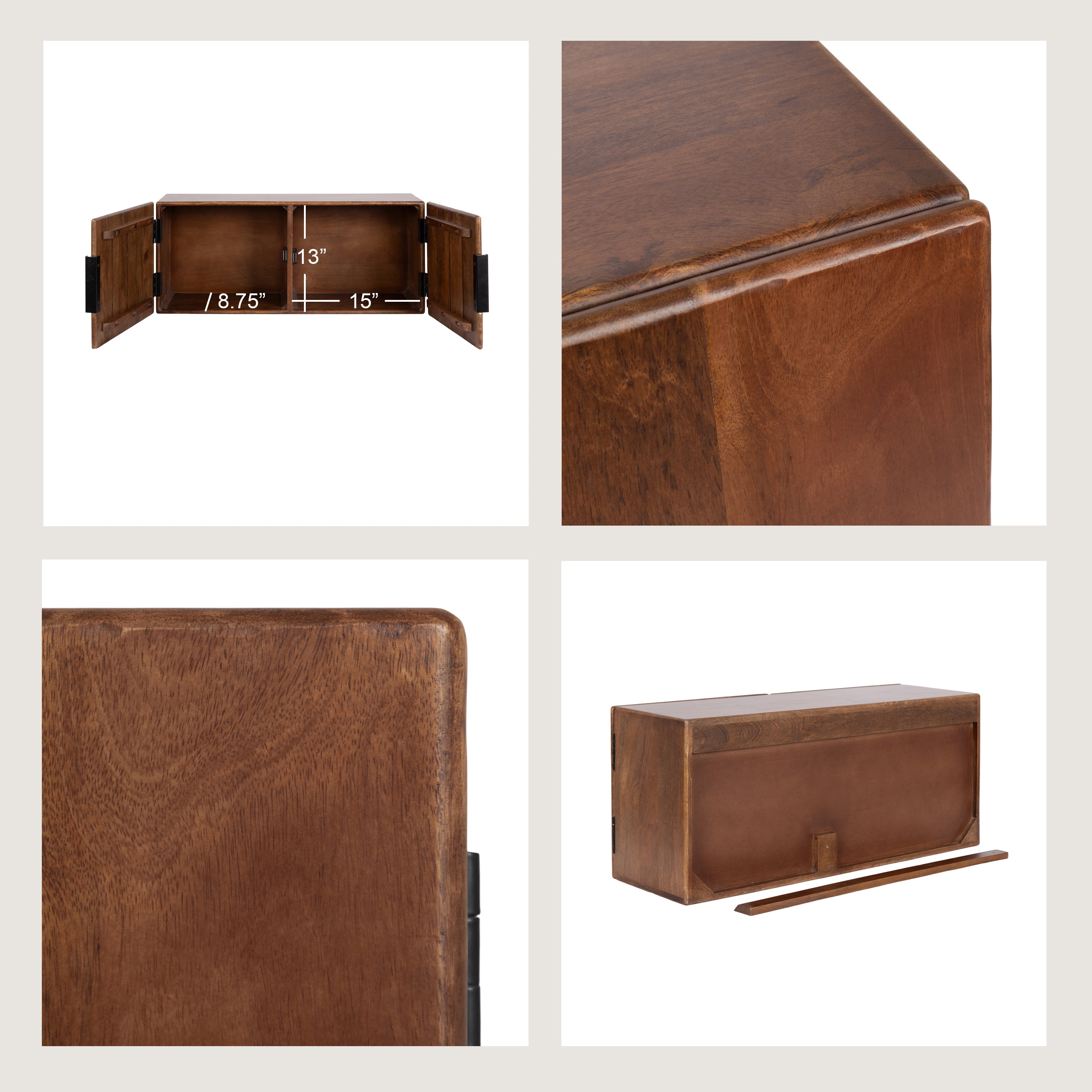 Cabinet Black Walnut Brown 2 Piece Set 3