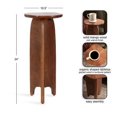 Drink Table Walnut Brown 11x11x24 2