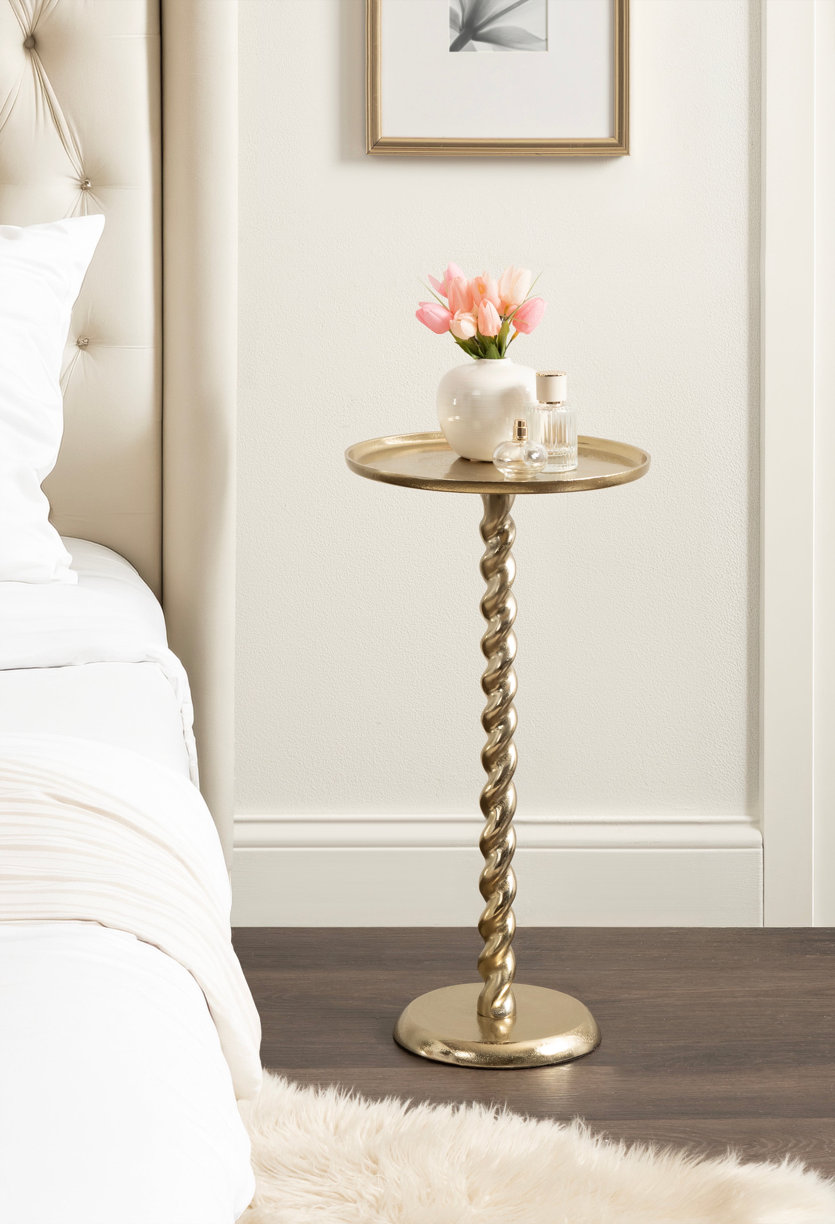 Side Table 13x13x24 Gold 7