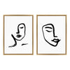 Sylvie Woman Face Art and Face Line Print Framed Canvas Art Set by Viola Kreczmer