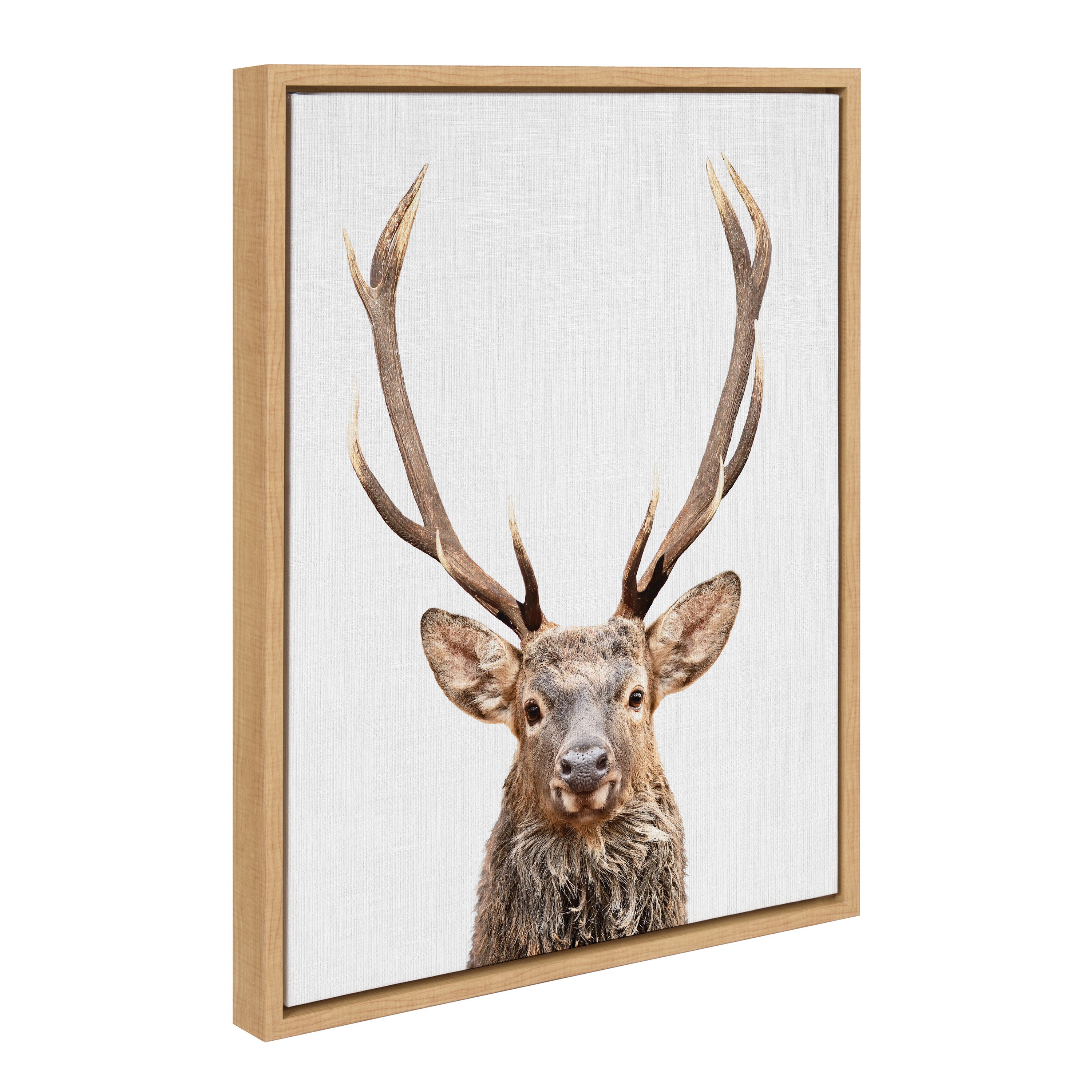 Sylvie The Red Deer Color Framed Canvas by Simon Te of Tai Prints