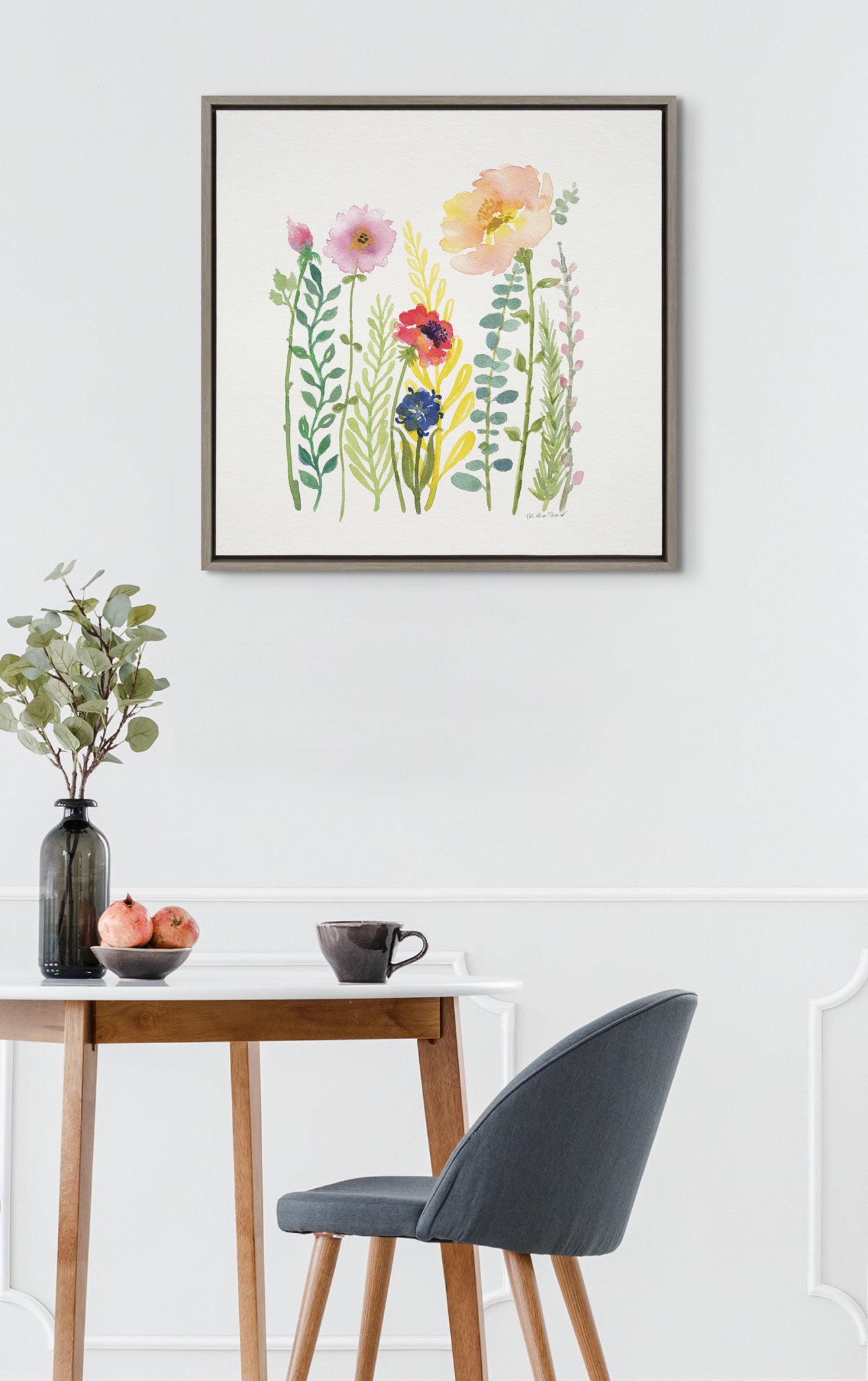 Sylvie Flowers and Ferns Framed Canvas by Patricia Shaw