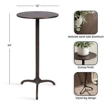 Side Table Bronze 12x12x24 2