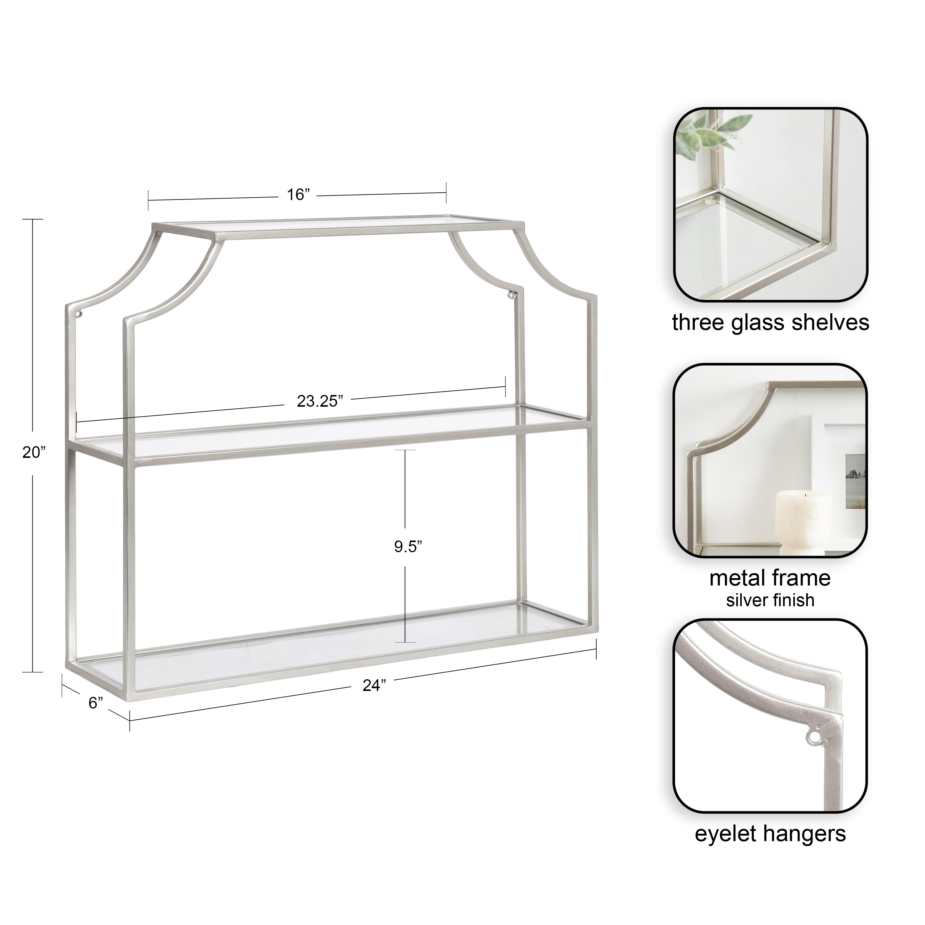 Accent Shelf Silver 24x20 2