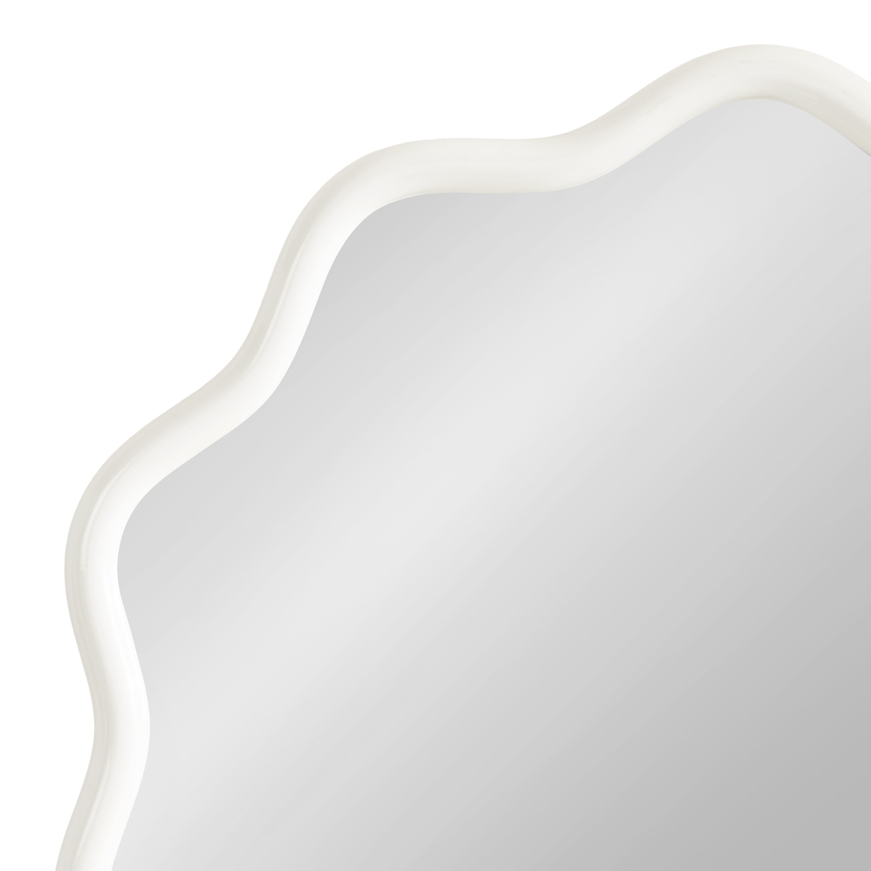 Scallop Mirror 26x26 White 3